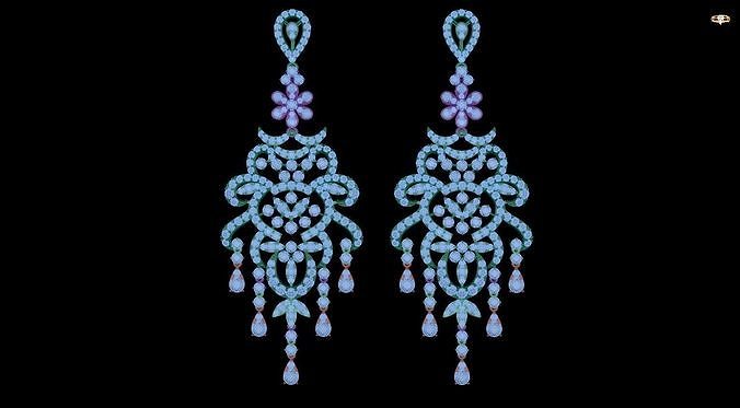earring rhinestone earrings 3D print model
