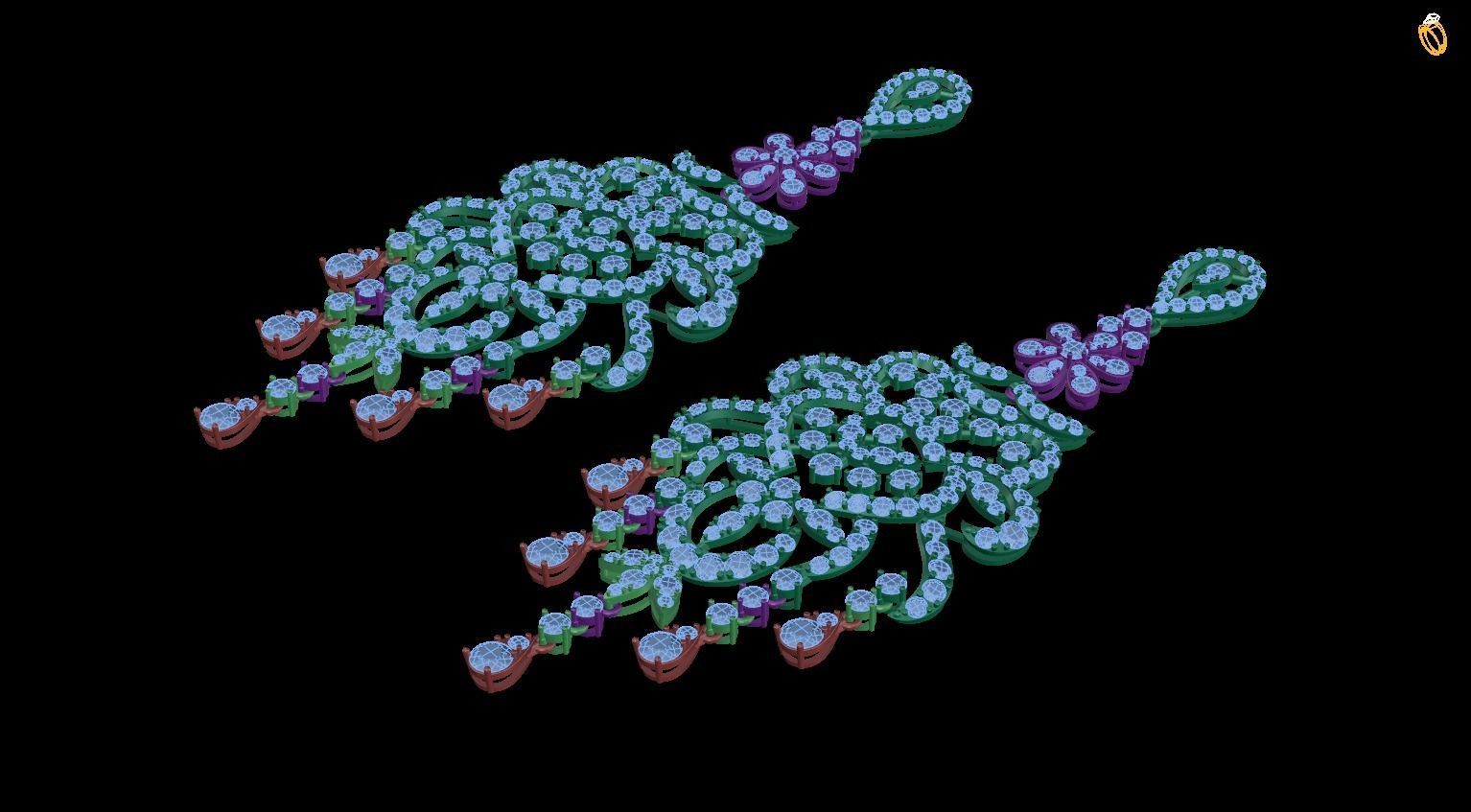 earring rhinestone earrings 3D print model_1