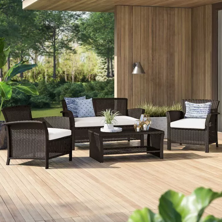 Livingston Wicker Rattan Seating Group - 2 Colour 3D model