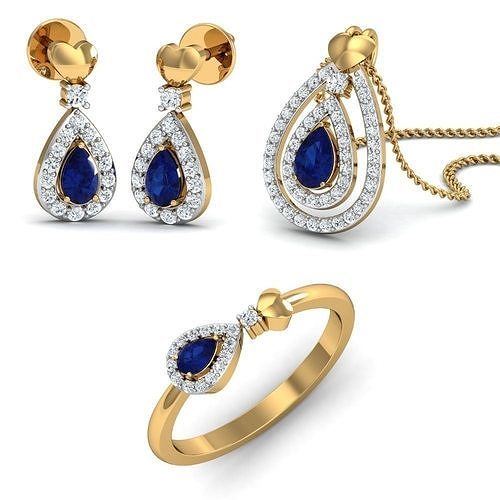 Women Ring Pendant Earring 3dm STL Render Detail 3D print model