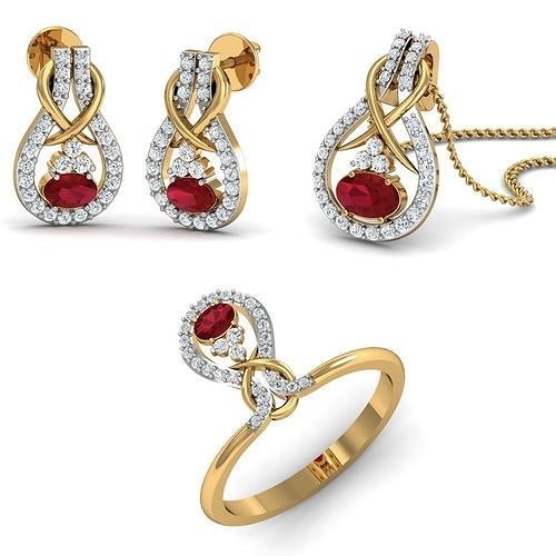 Women Ring Pendant Earring 3dm STL Render Detail 3D print model
