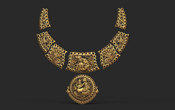 Temple Jewelery 008 Krishna ji and Radha Ji 3D print model