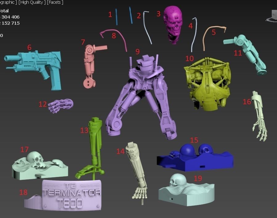 Terminator T-800 Endoskeleton Rekvizit 3D print model_5