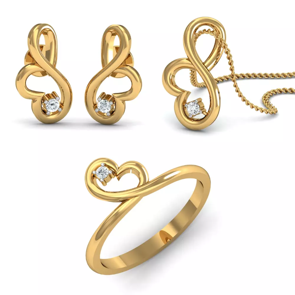 Women Ring Pendant Earring 3dm STL Render Detail 3D print model