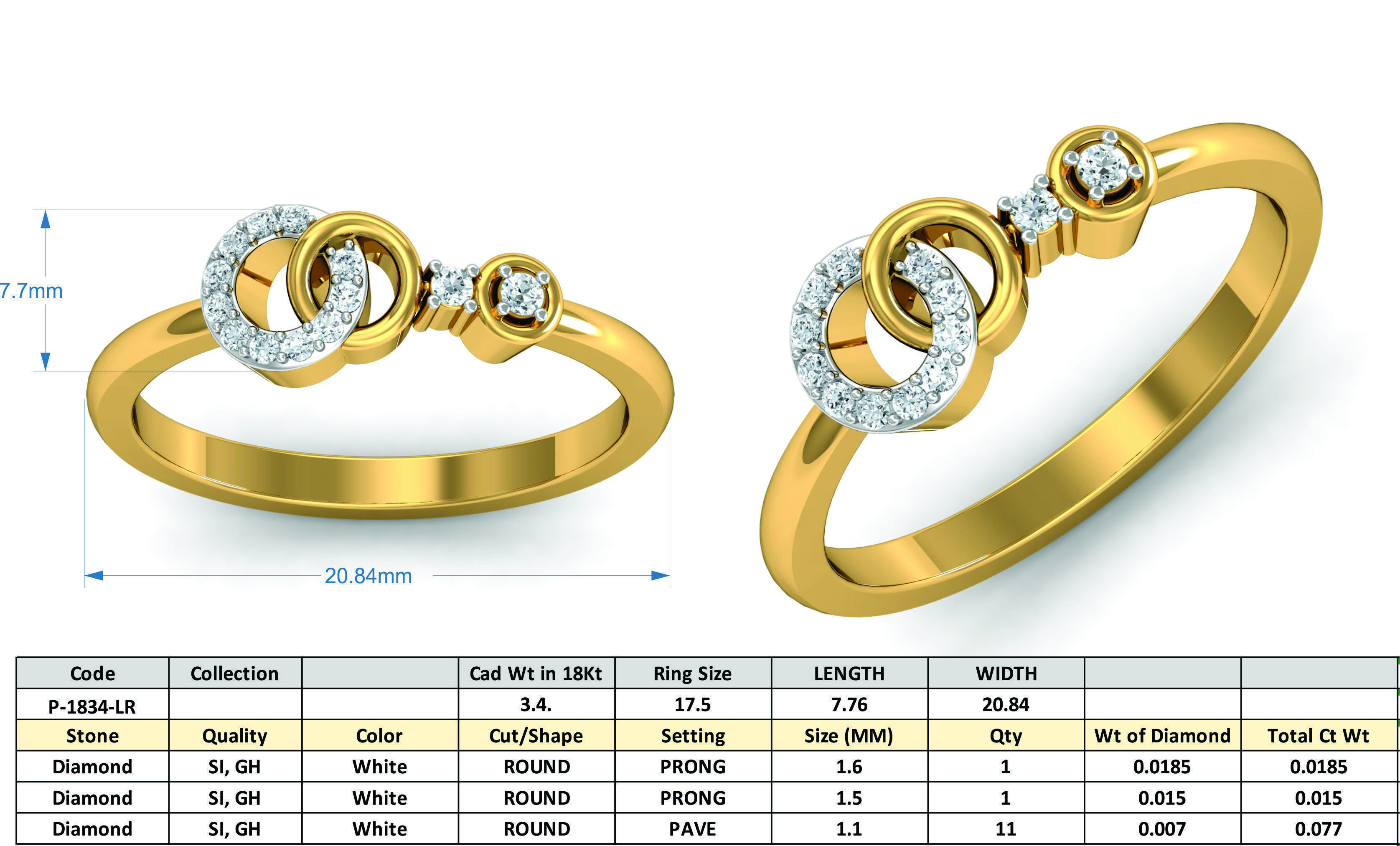 Women Ring Pendant Earring 3dm STL Render Detail 3D print model_12