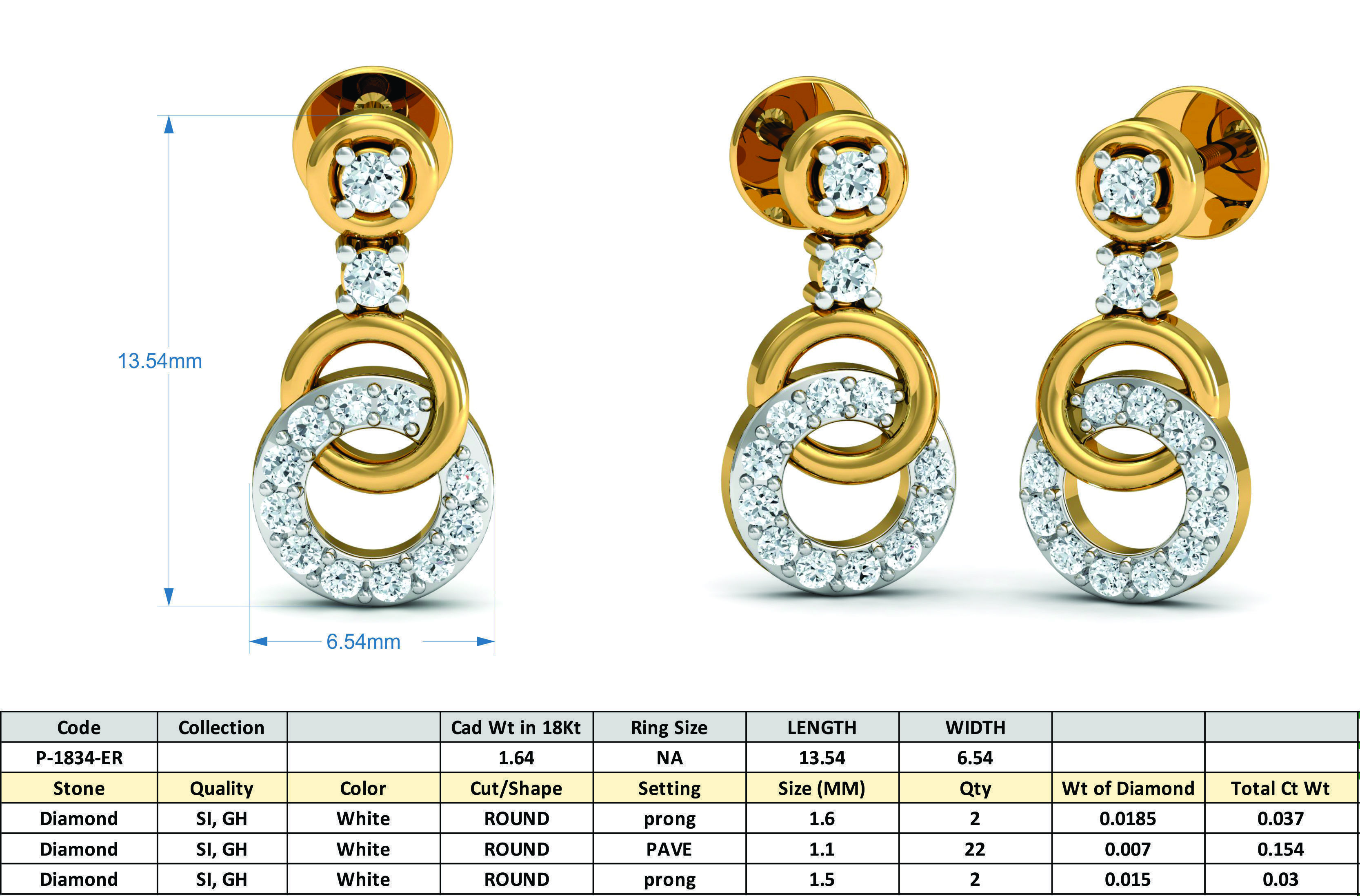 Women Ring Pendant Earring 3dm STL Render Detail 3D print model_8