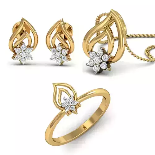 Women Ring Pendant Earring 3dm STL Render Details 3D print model