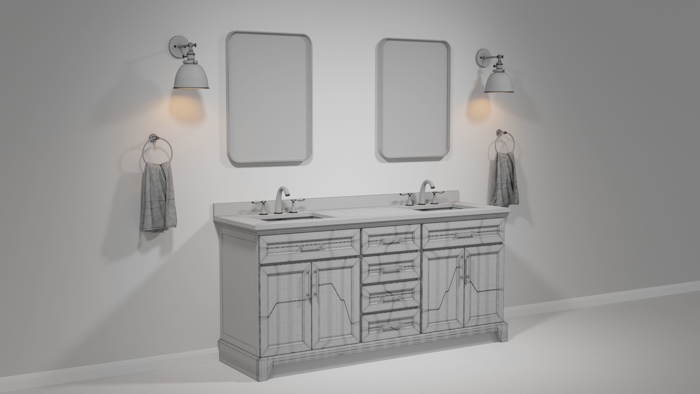 OVE Felix Vintage Grey 72 Brushed nickel 3D model_15