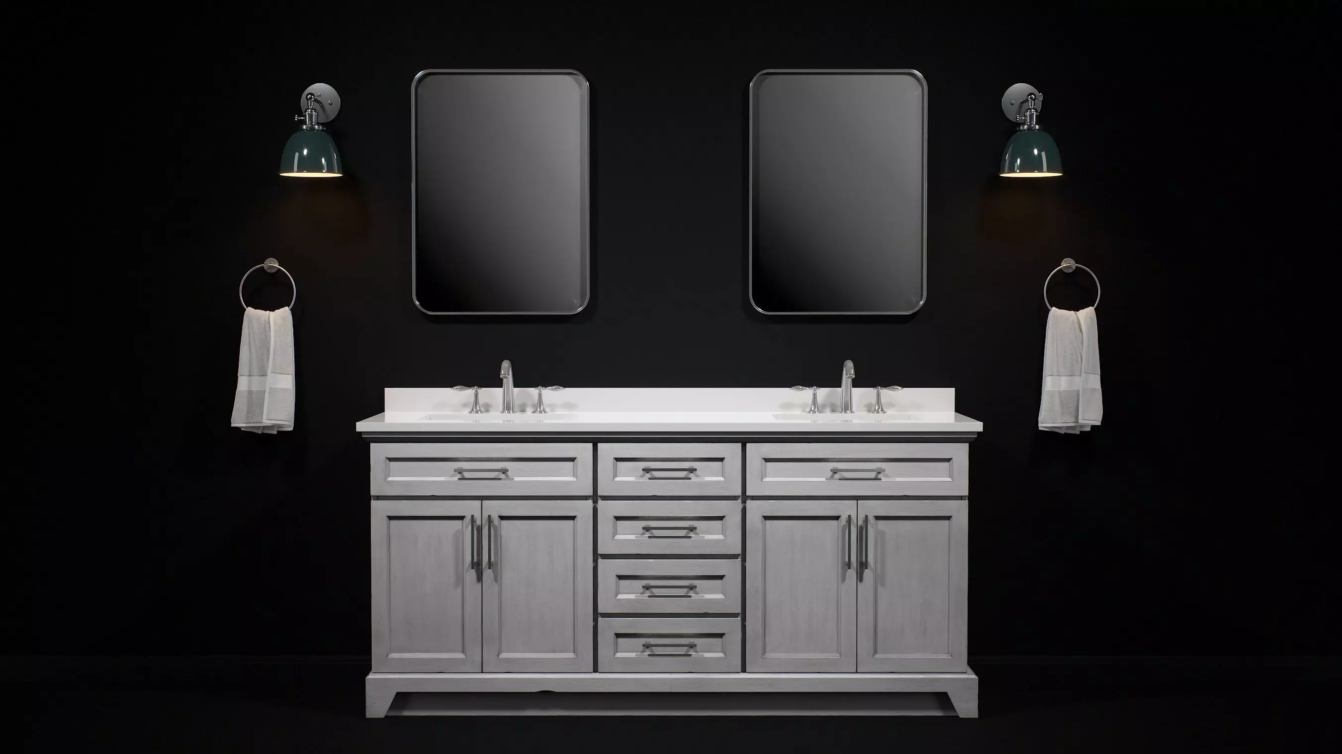 OVE Felix Vintage Grey 72 Brushed nickel 3D model_0