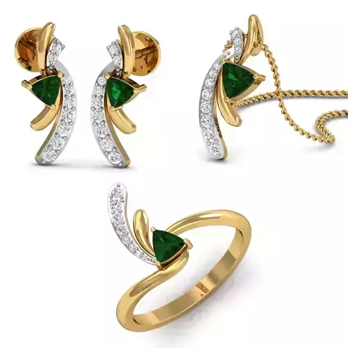 Women Ring Pendant Earring 3dm STL Render Details