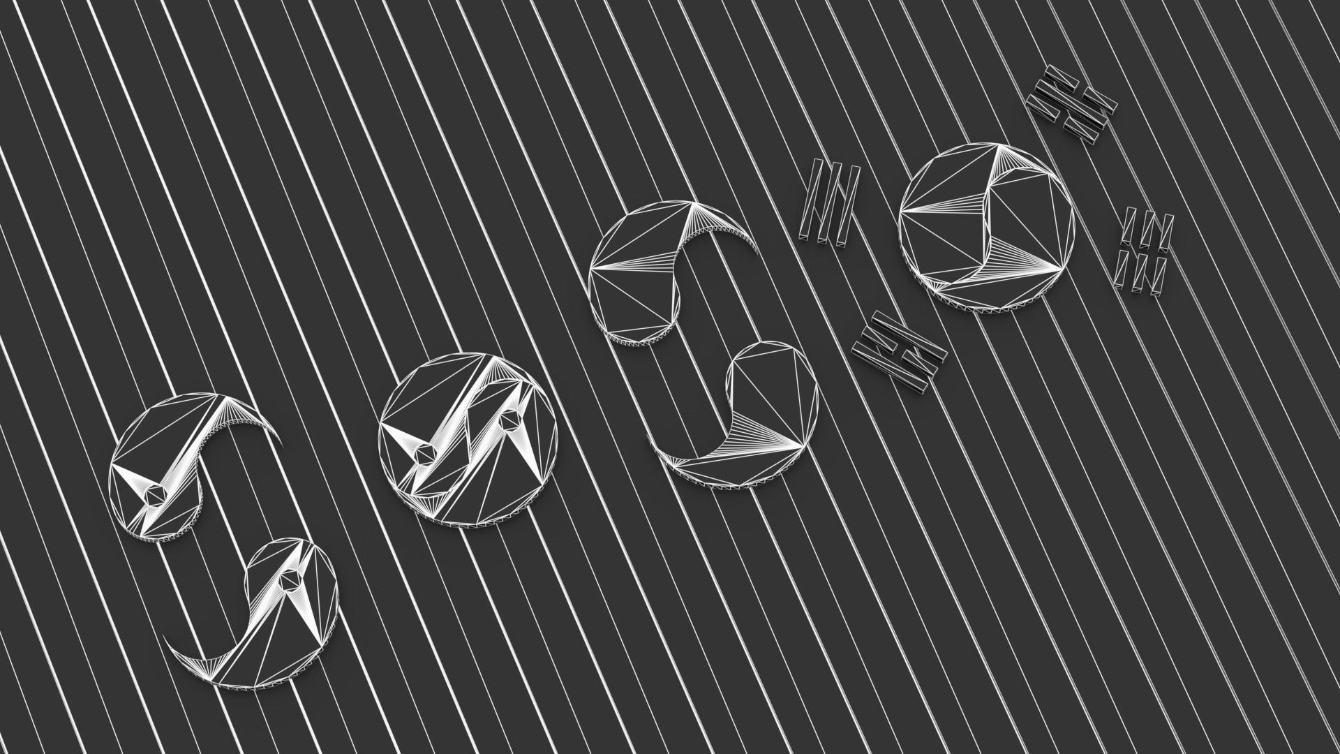 Taegeuk Korea Flag Logo Symbol Low-poly 3D model_11