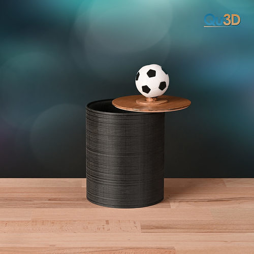 Gift box  tin with a lid that has a football knob-highpoly  Free 3D print model