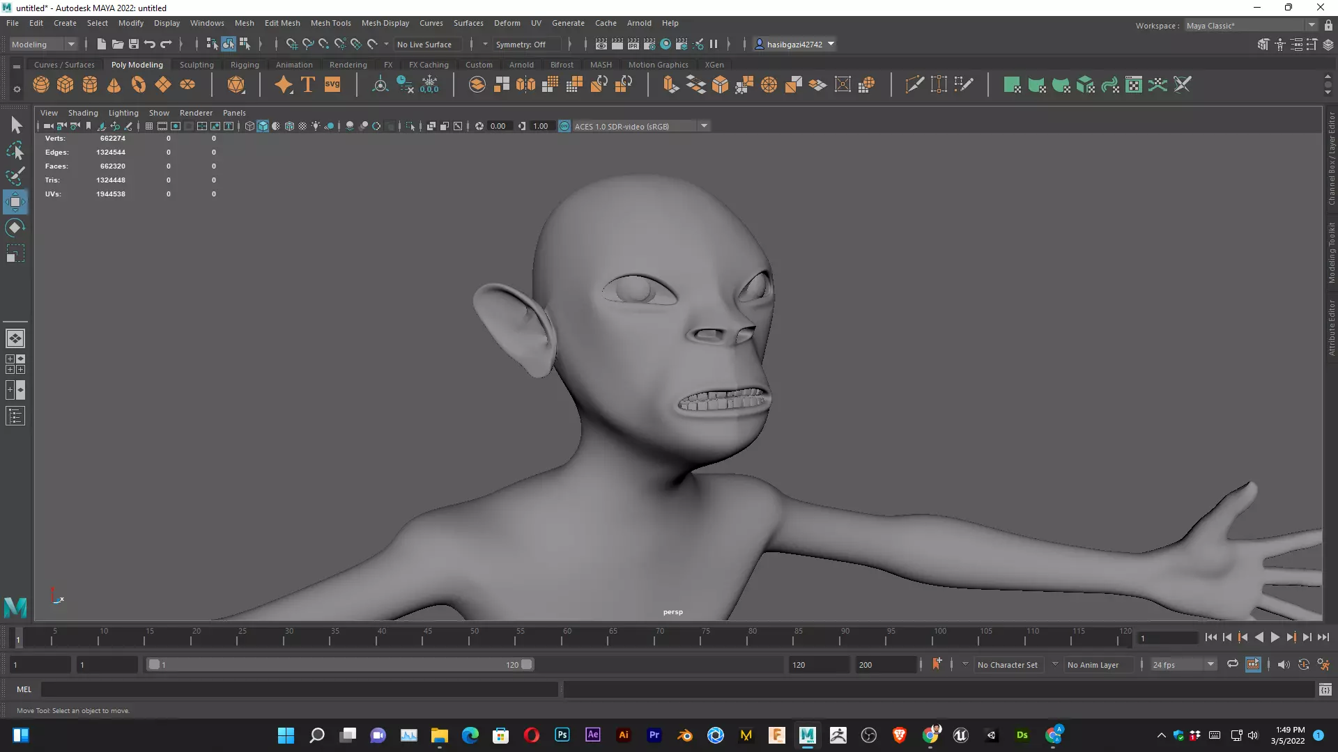 Gollum - Andy Serkis - Lord Of The Rings 3D print model 3D print model