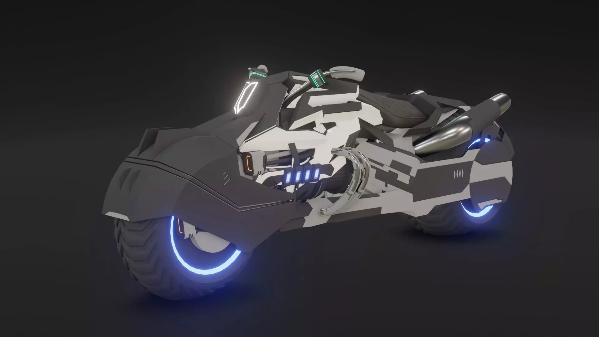Game Bike modal Low-poly 3D model_0