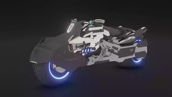 Game Bike modal Low-poly 3D model Game Bike modal Low-poly 3D model