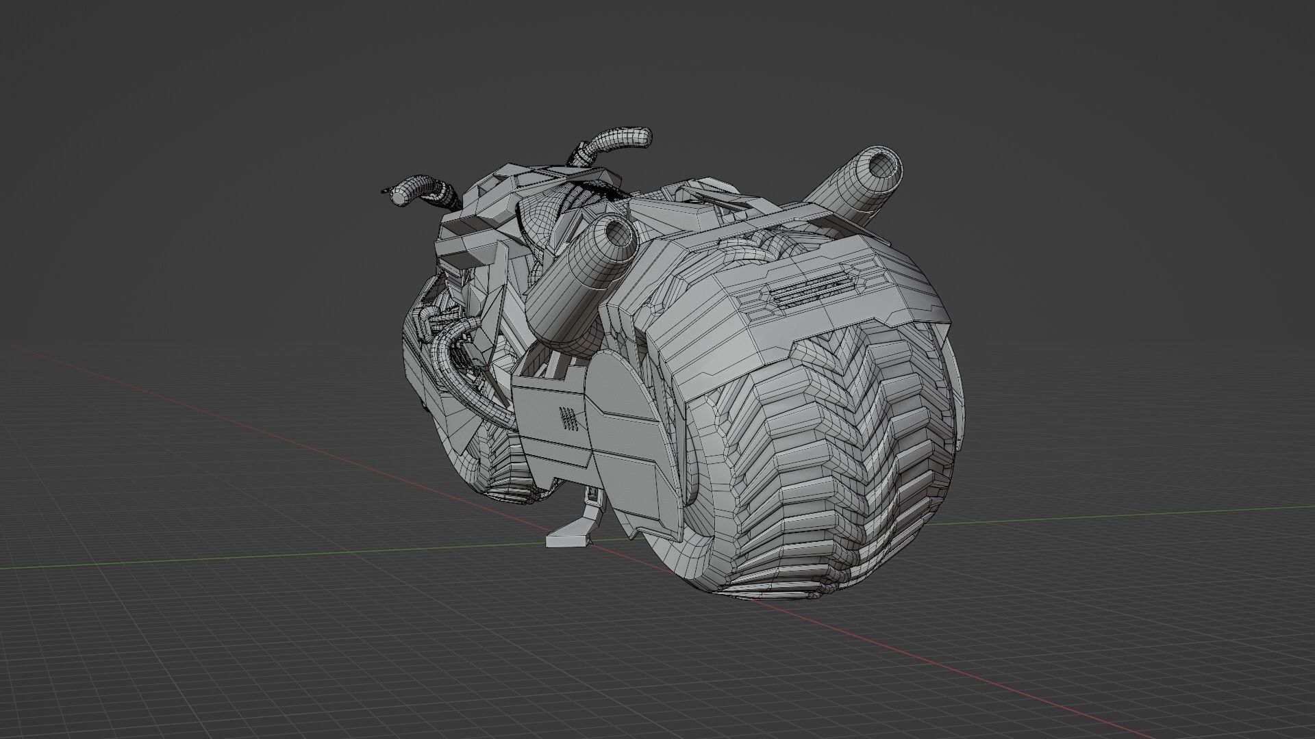 Game Bike modal Low-poly 3D model_13