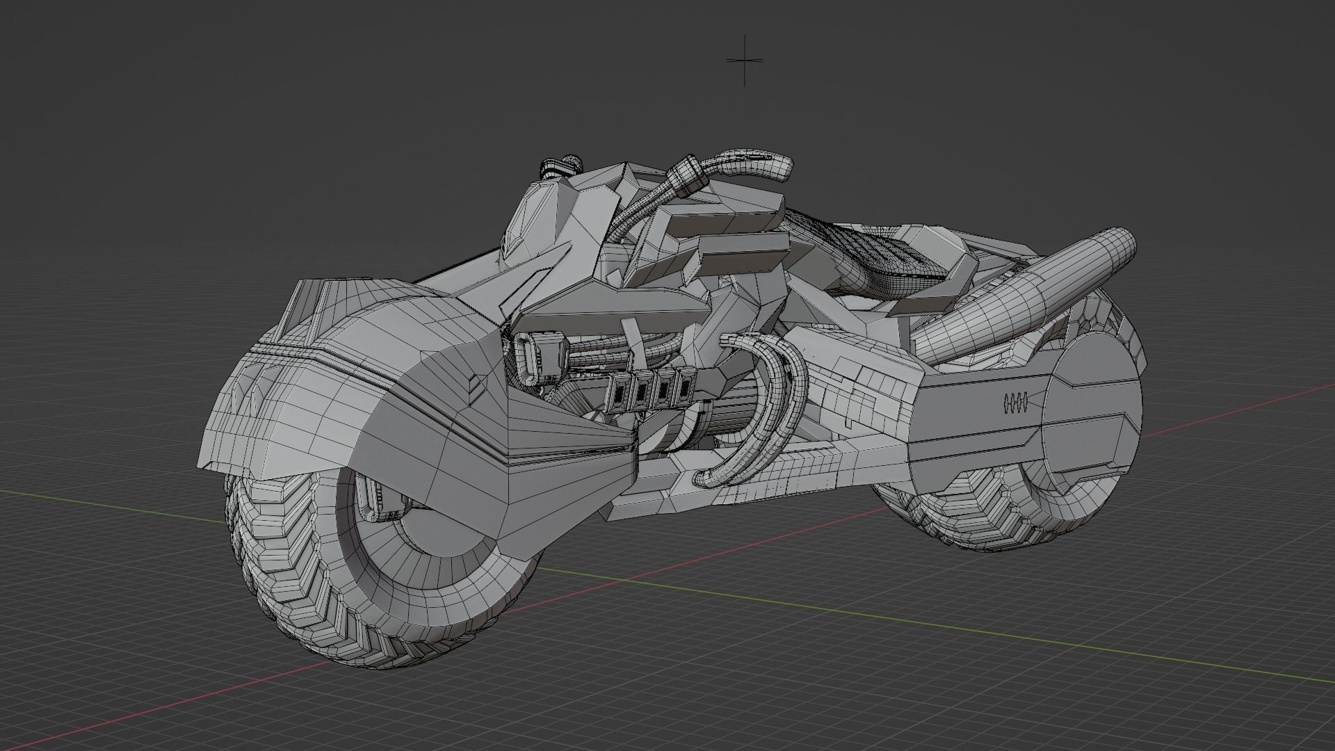 Game Bike modal Low-poly 3D model_11