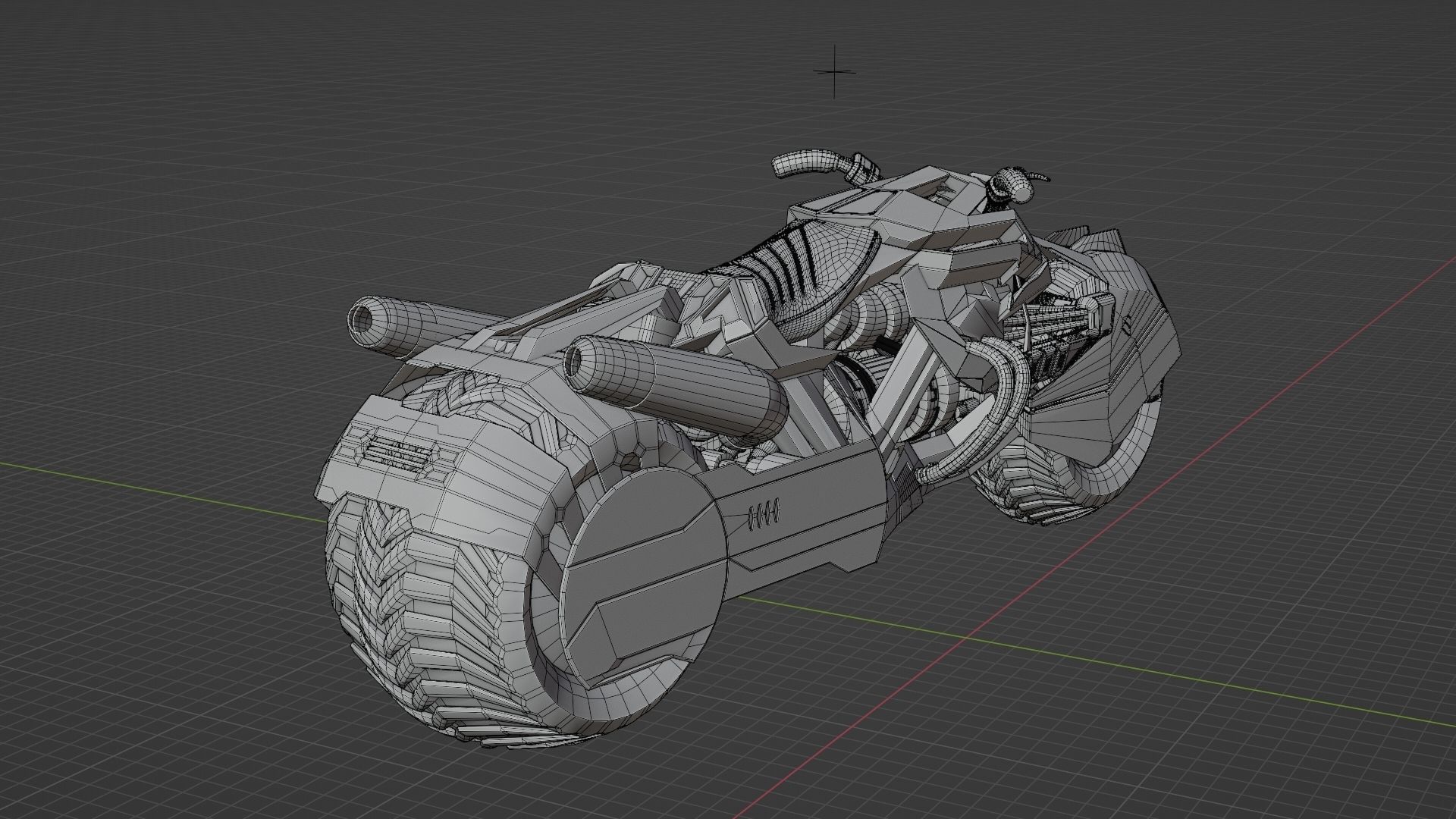 Game Bike modal Low-poly 3D model_9