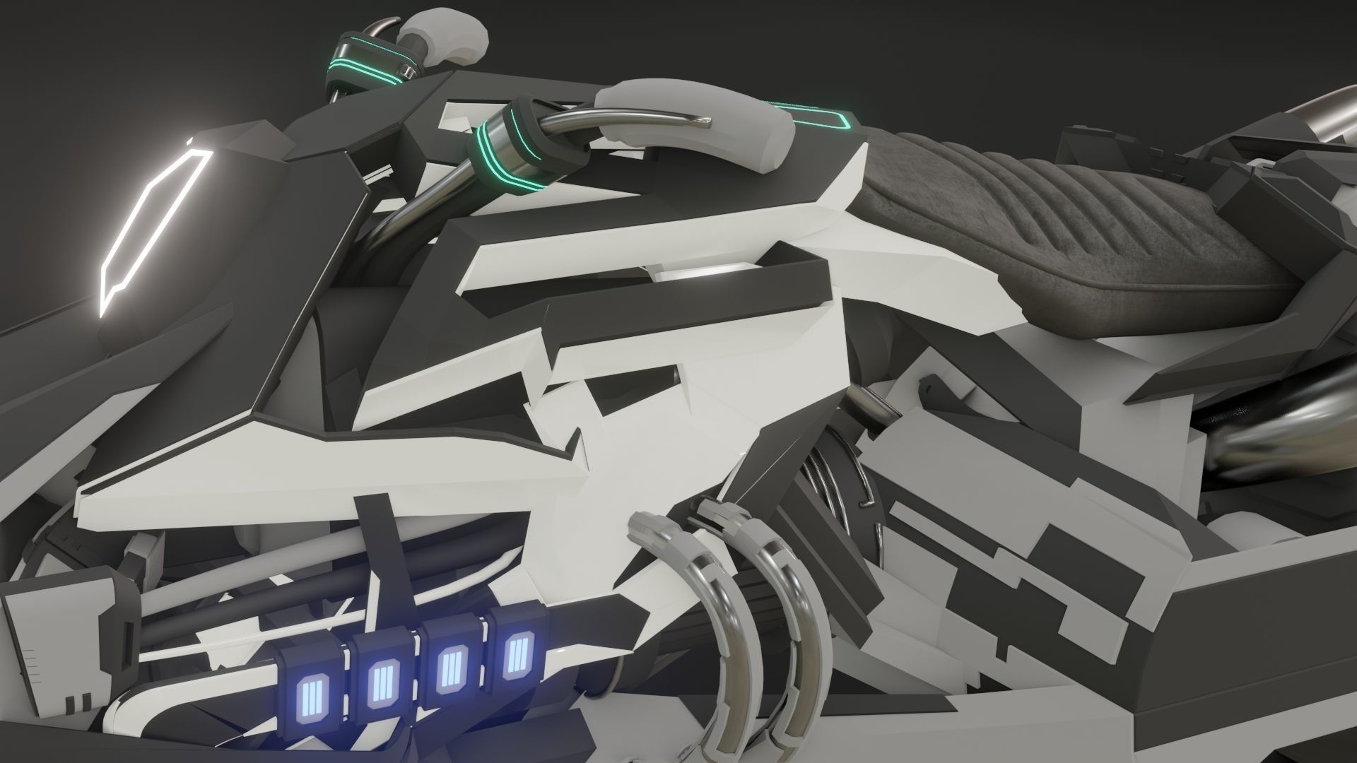 Game Bike modal Low-poly 3D model_5