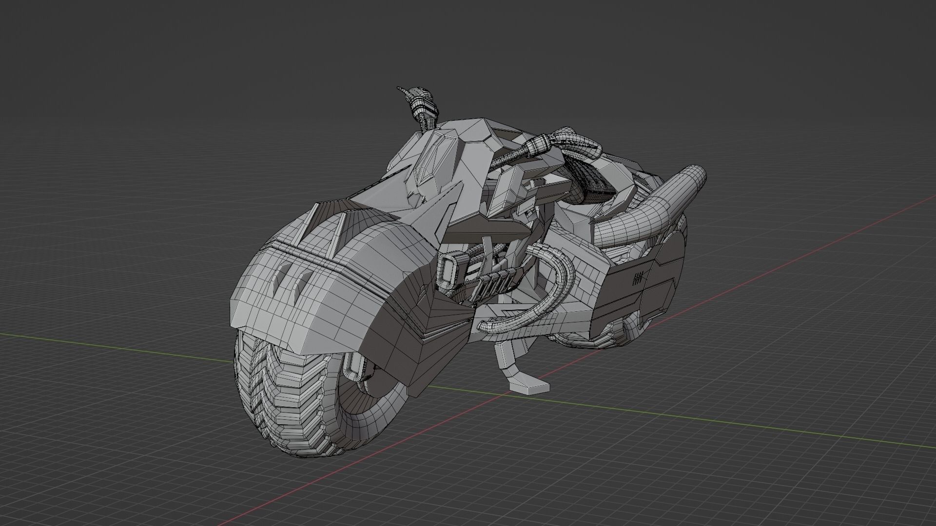 Game Bike modal Low-poly 3D model_10
