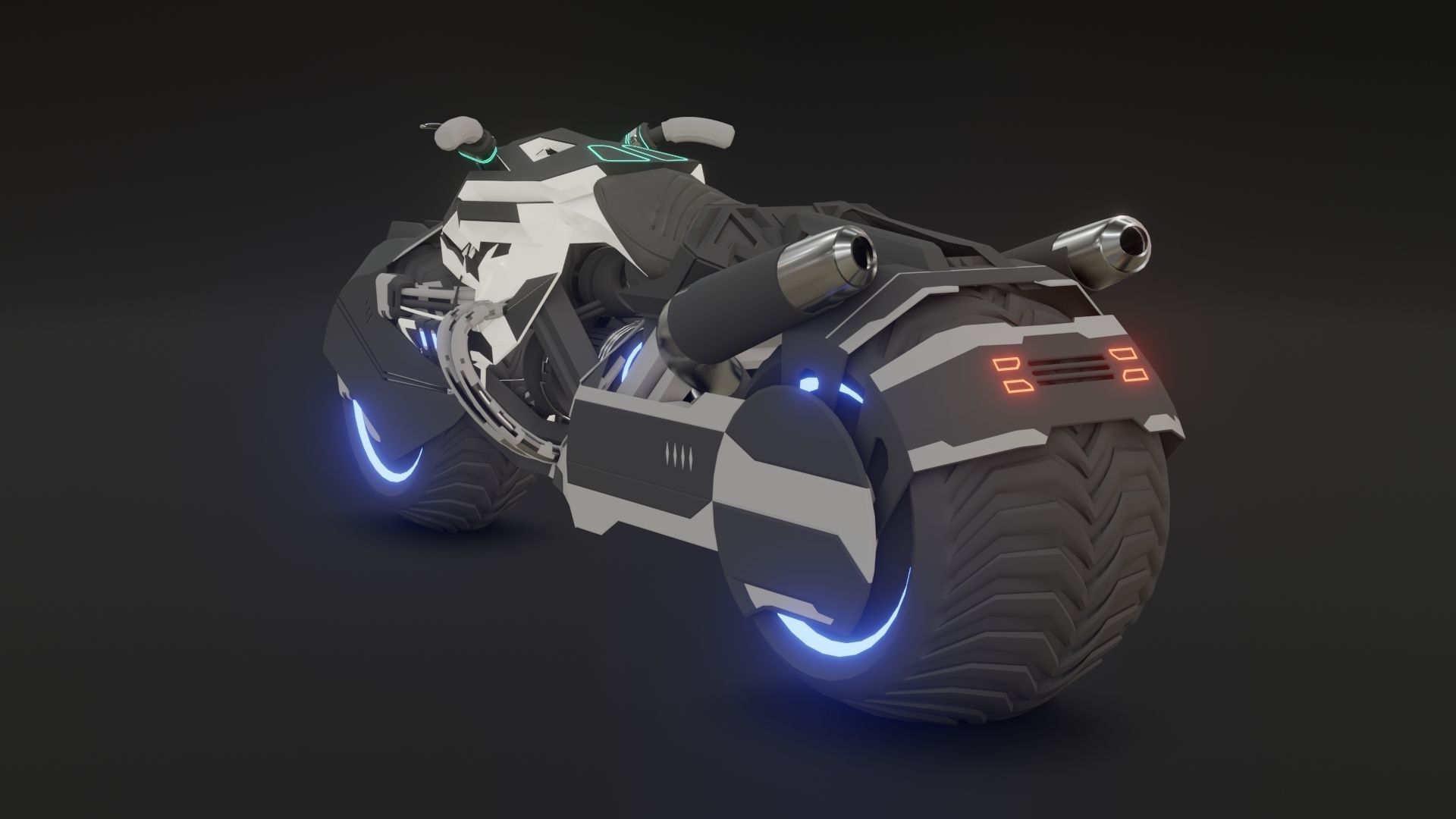Game Bike modal Low-poly 3D model_1