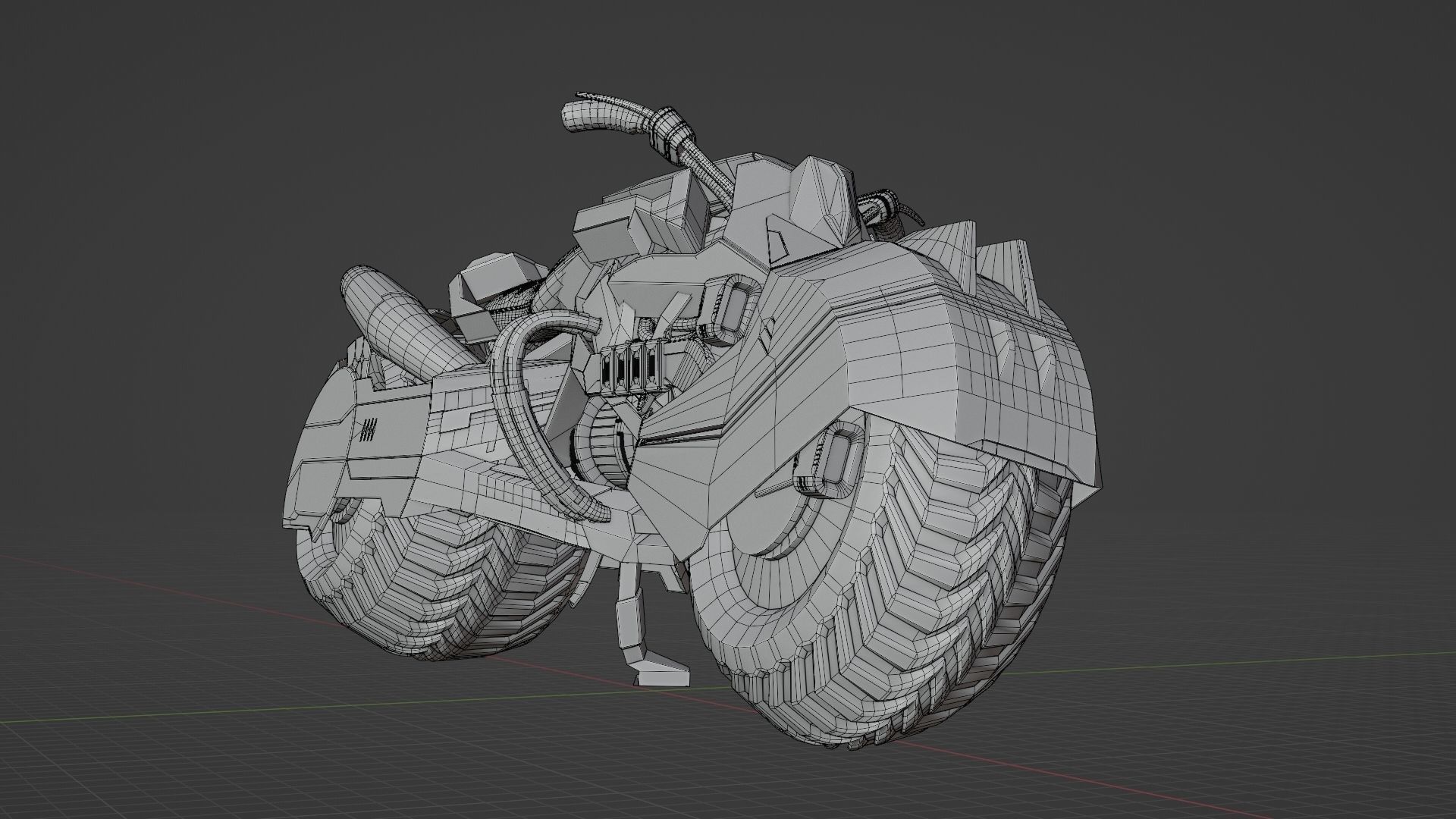 Game Bike modal Low-poly 3D model_14