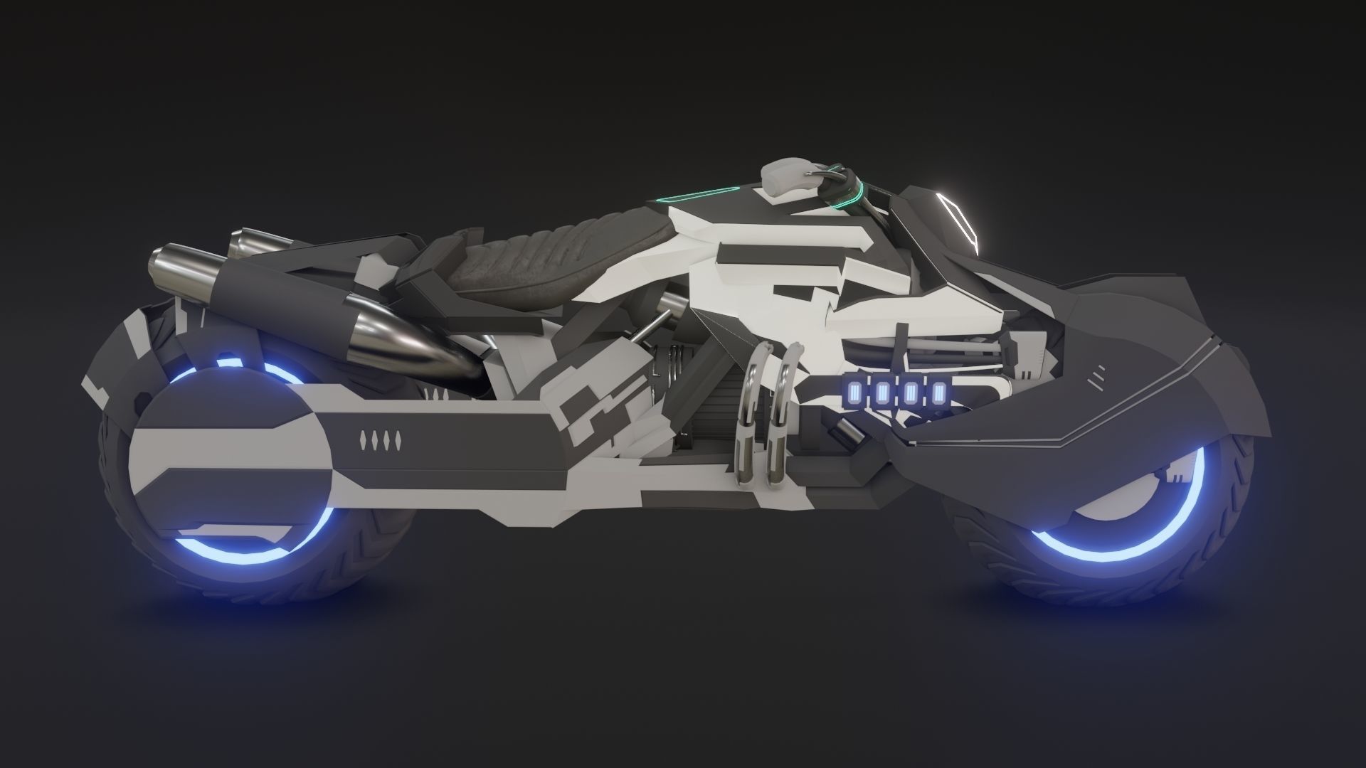 Game Bike modal Low-poly 3D model_2