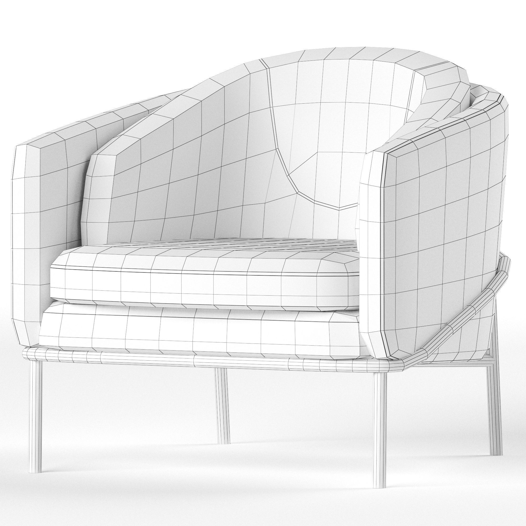 Minotti Fil Noir Armchair 3D model_3