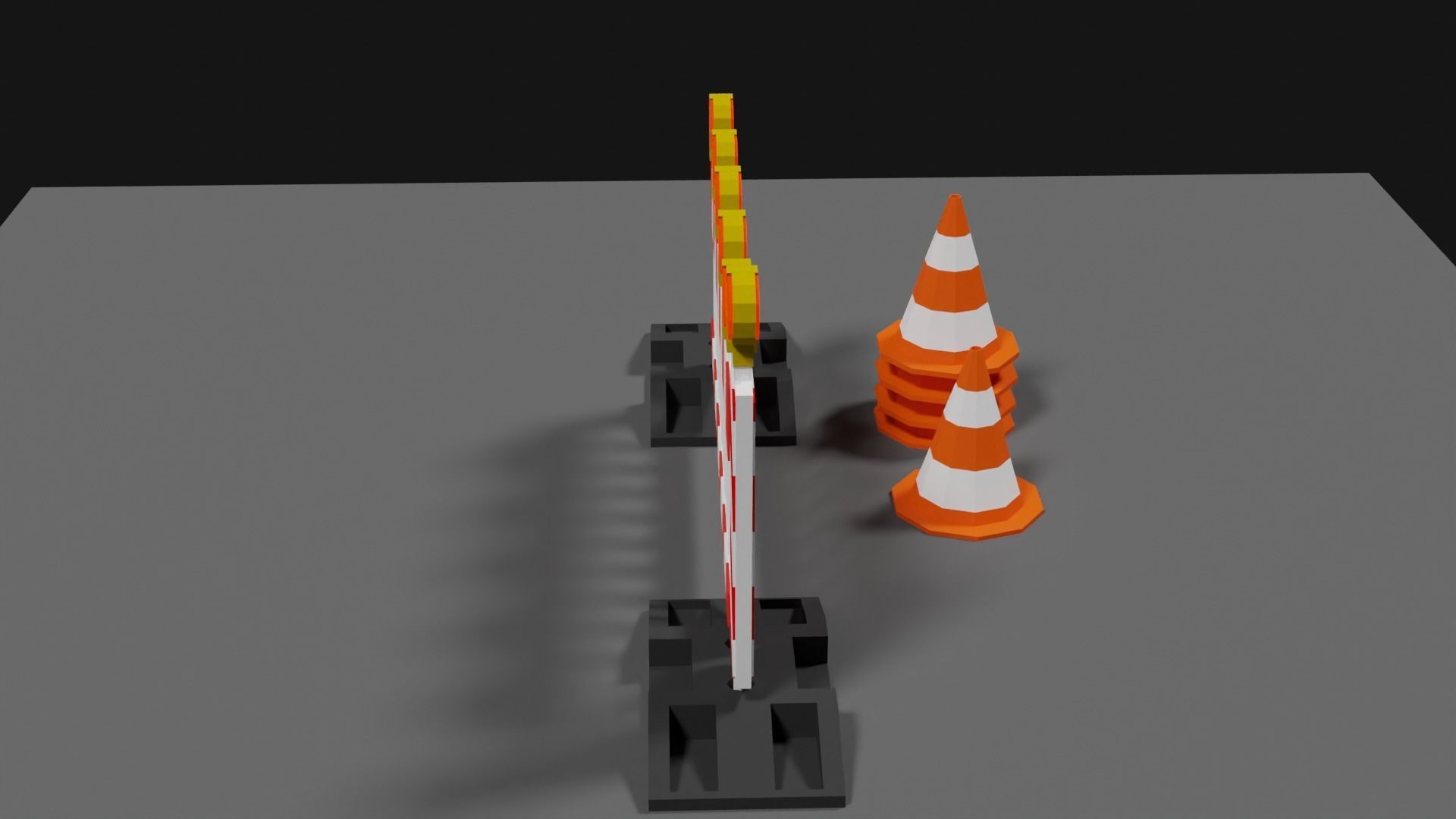 Lowpoly Street Construction Barrier Low-poly 3D model_27