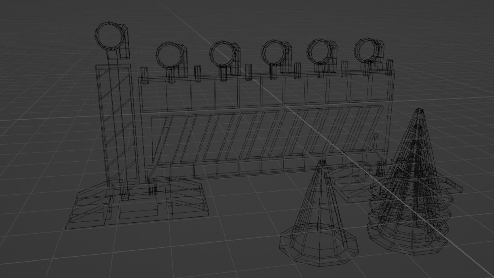 Lowpoly Street Construction Barrier Low-poly 3D model_33