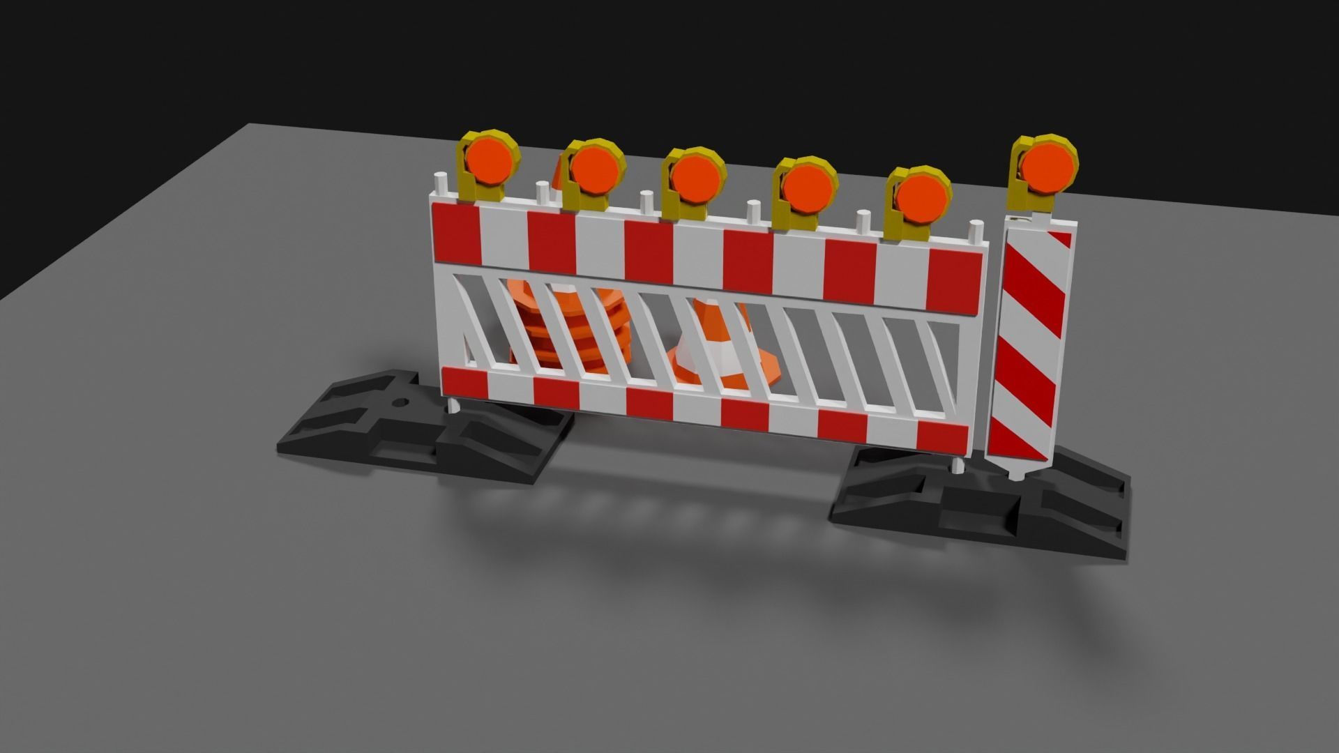 Lowpoly Street Construction Barrier Low-poly 3D model_22