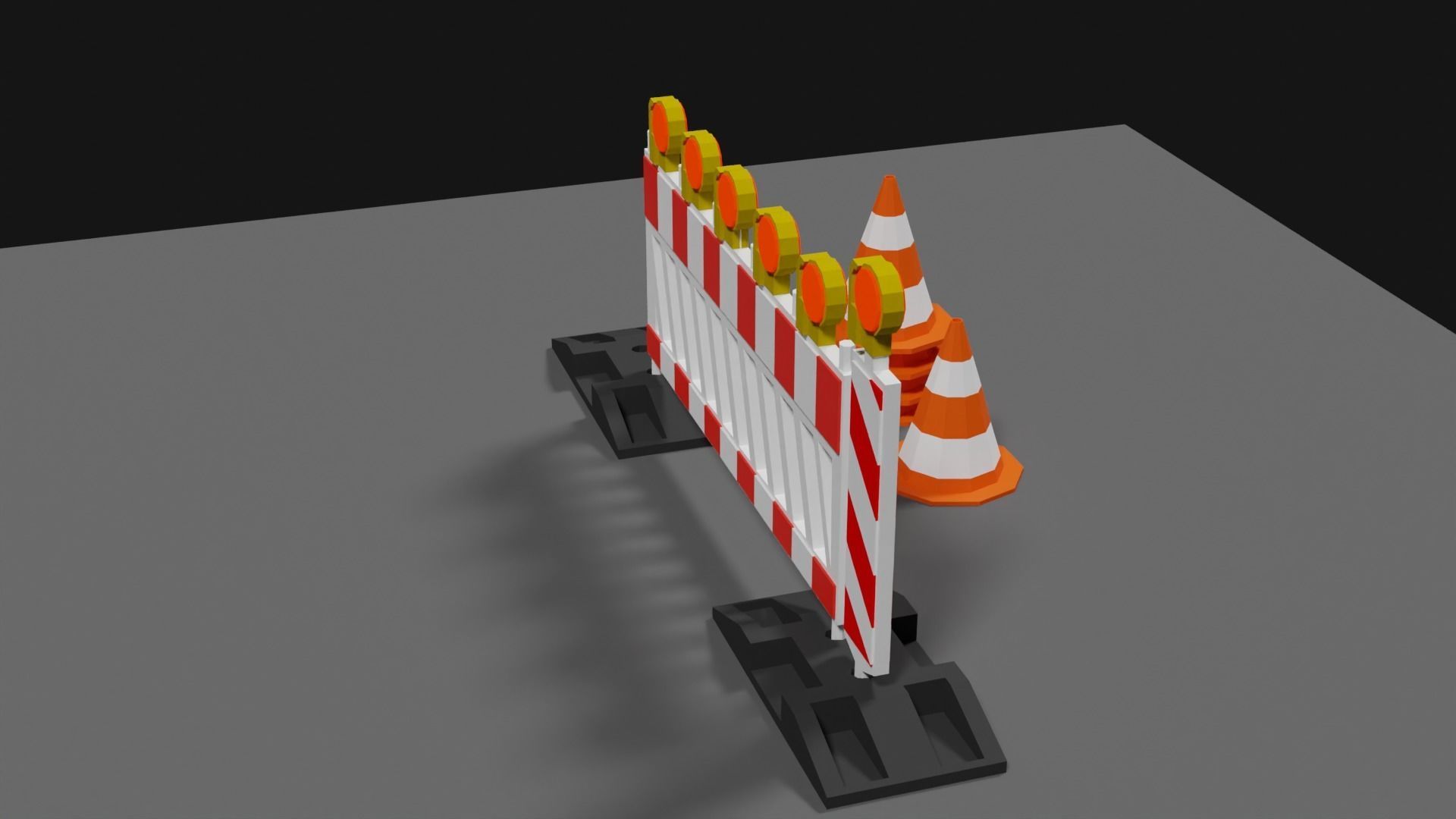 Lowpoly Street Construction Barrier Low-poly 3D model_26