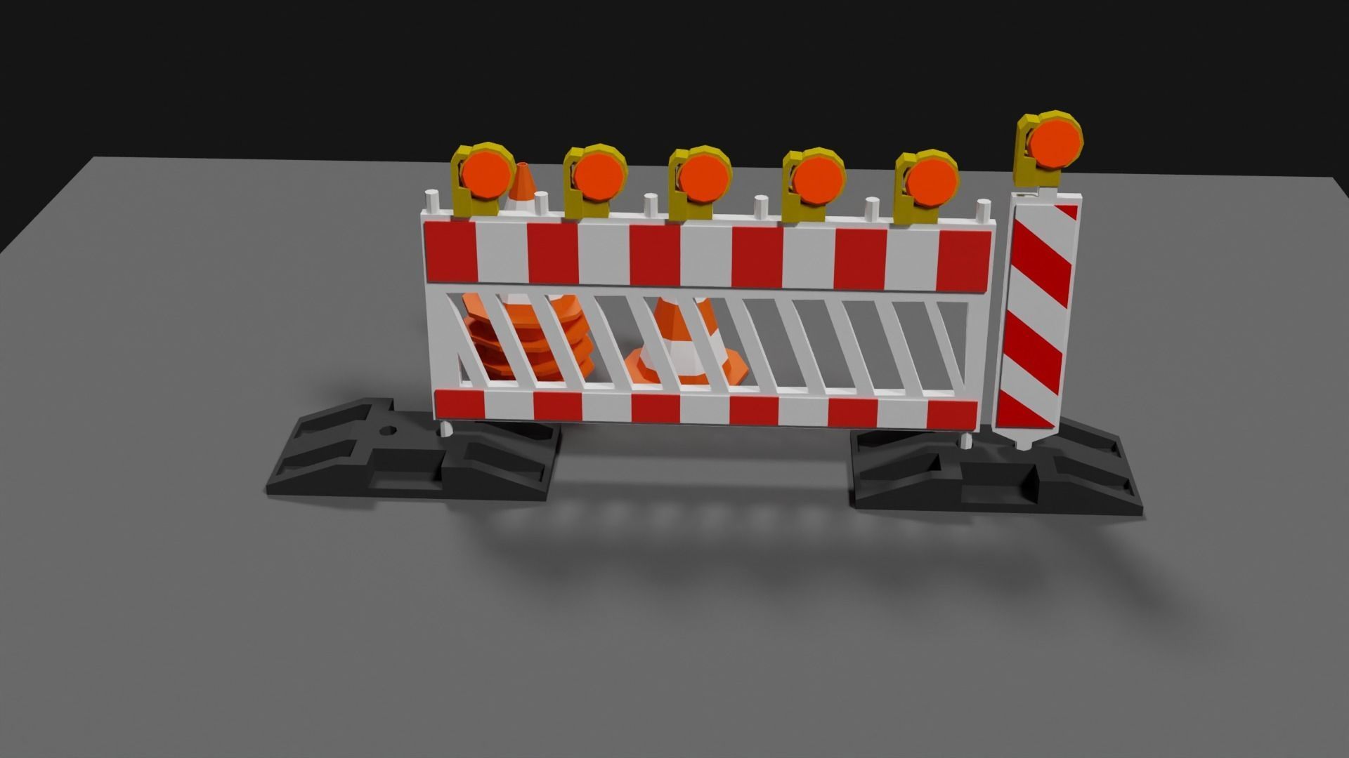 Lowpoly Street Construction Barrier Low-poly 3D model_21