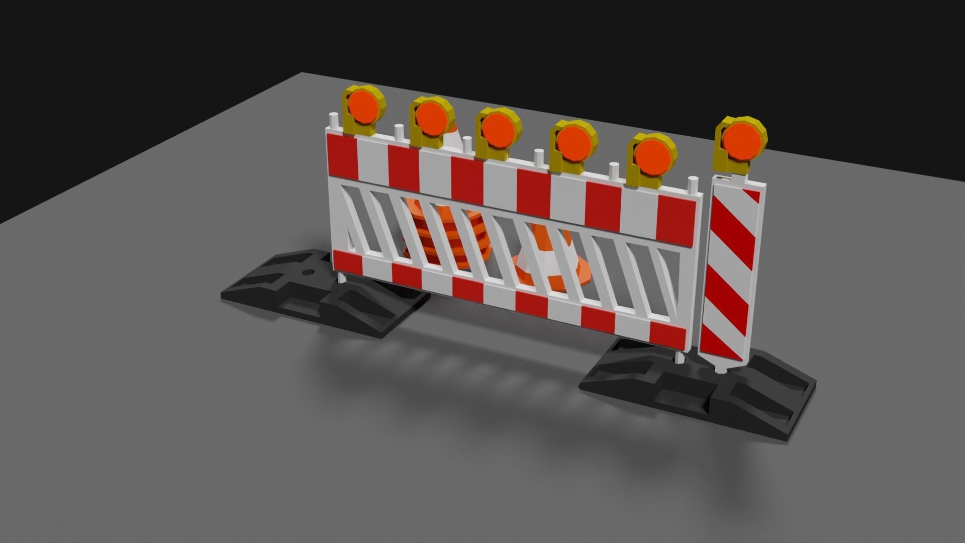 Lowpoly Street Construction Barrier Low-poly 3D model_23