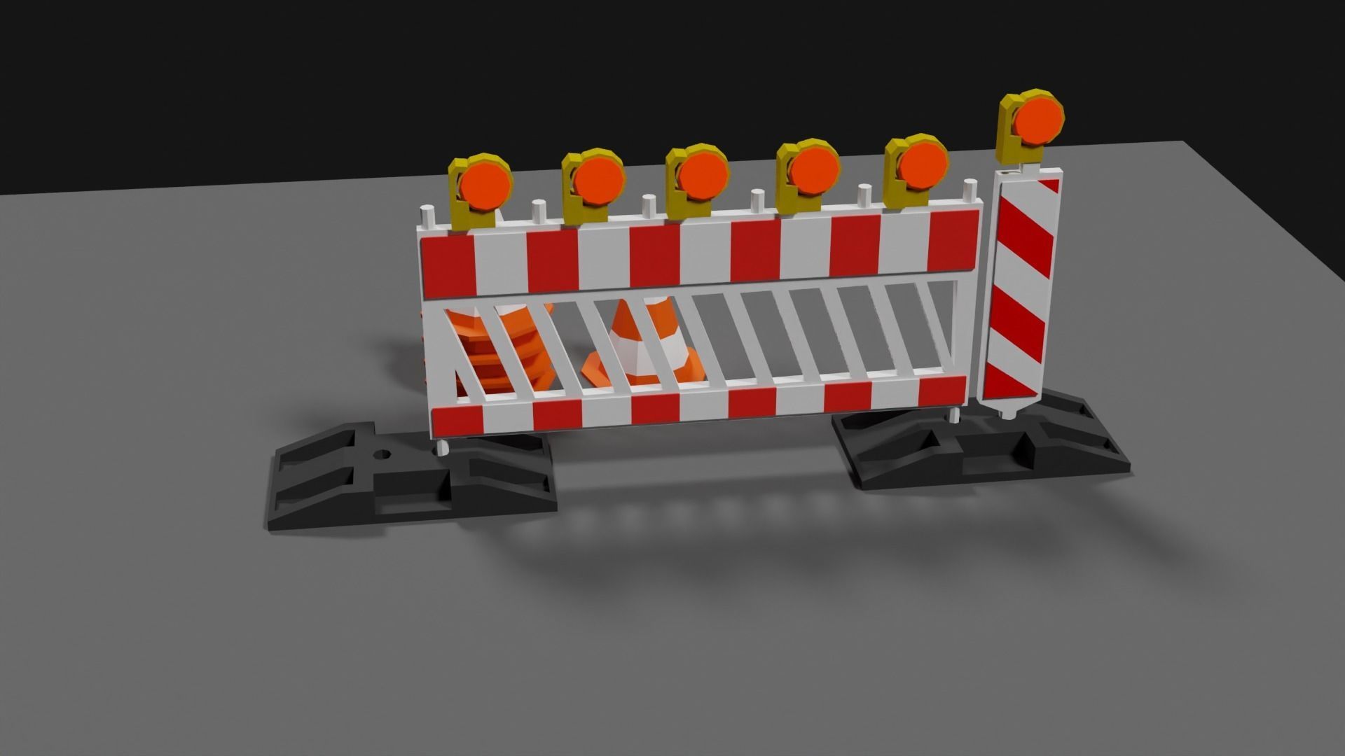 Lowpoly Street Construction Barrier Low-poly 3D model_20