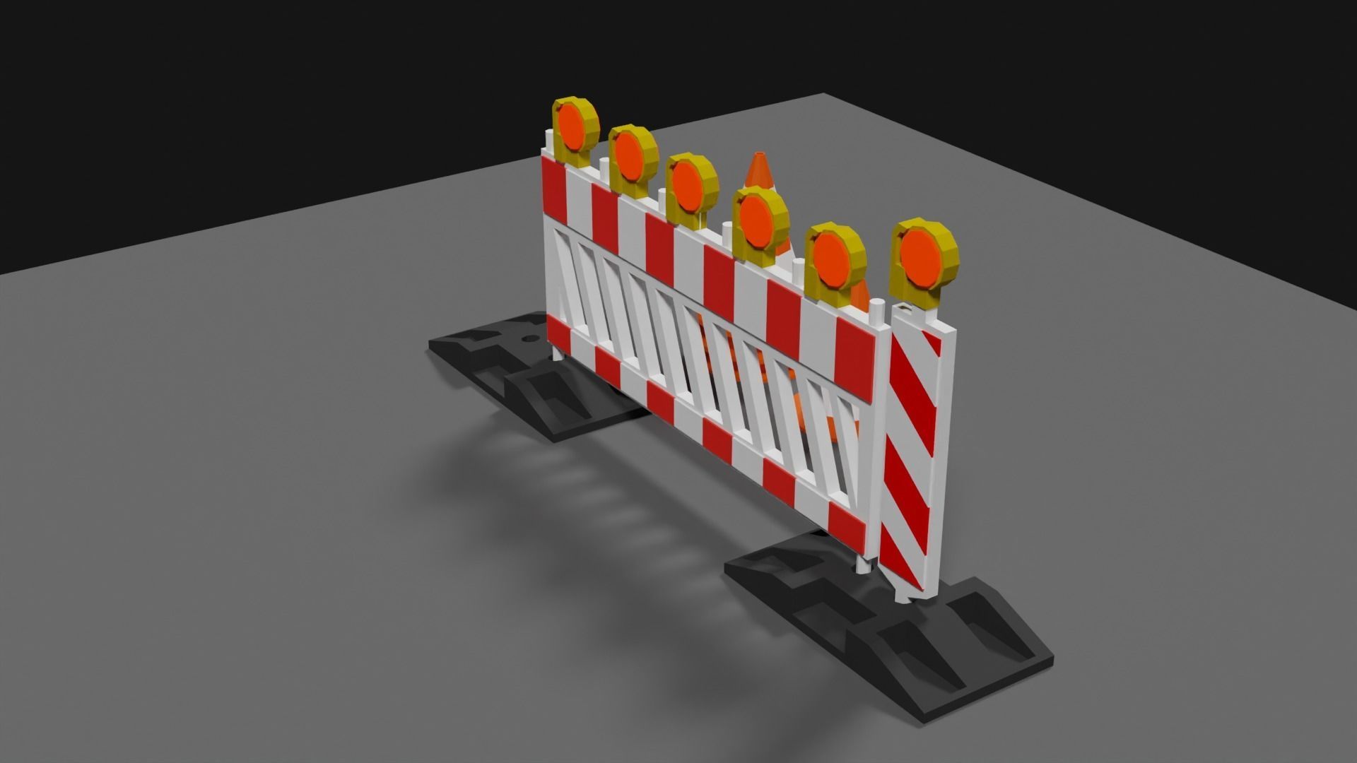 Lowpoly Street Construction Barrier Low-poly 3D model_25