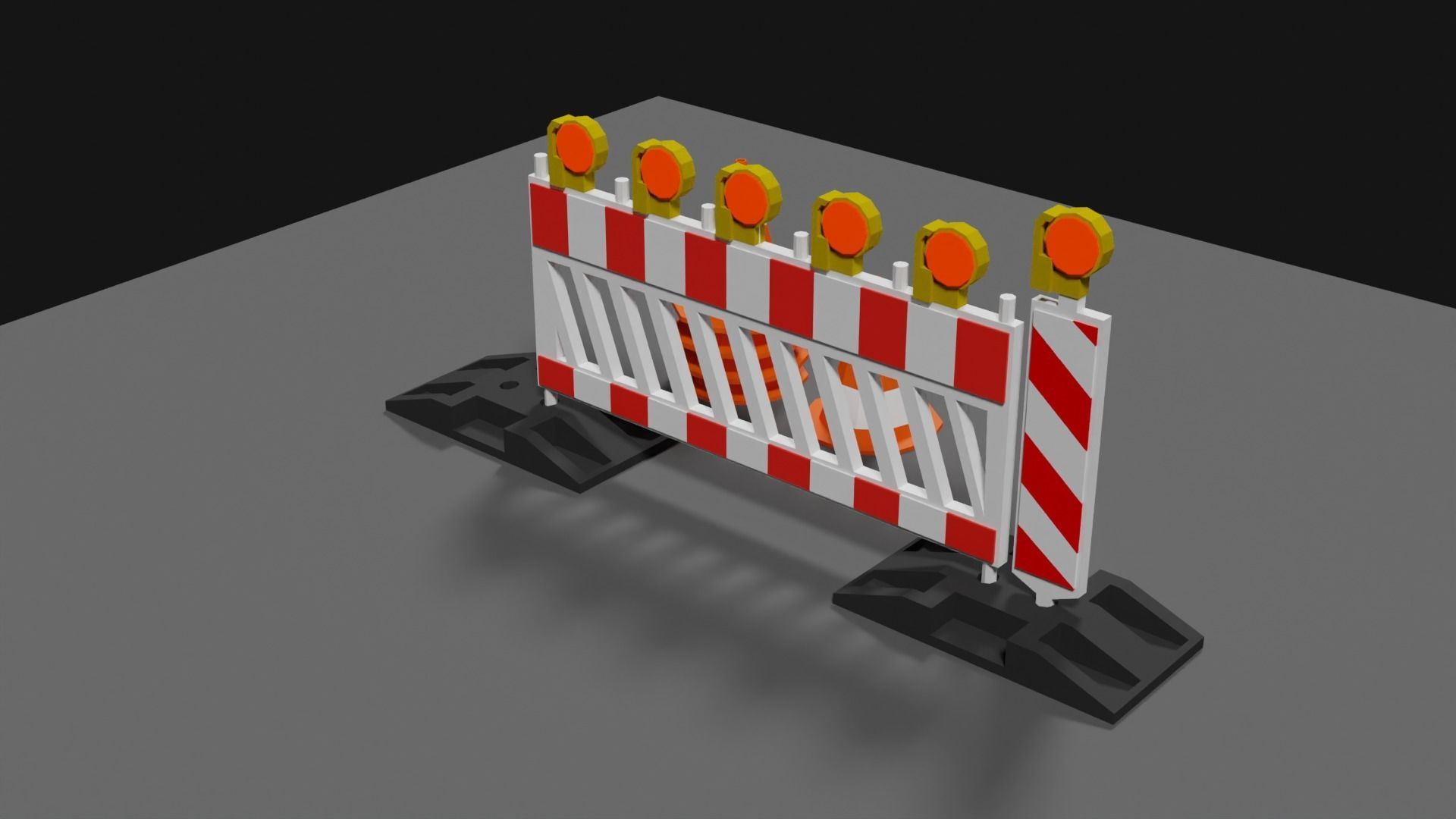 Lowpoly Street Construction Barrier Low-poly 3D model_24