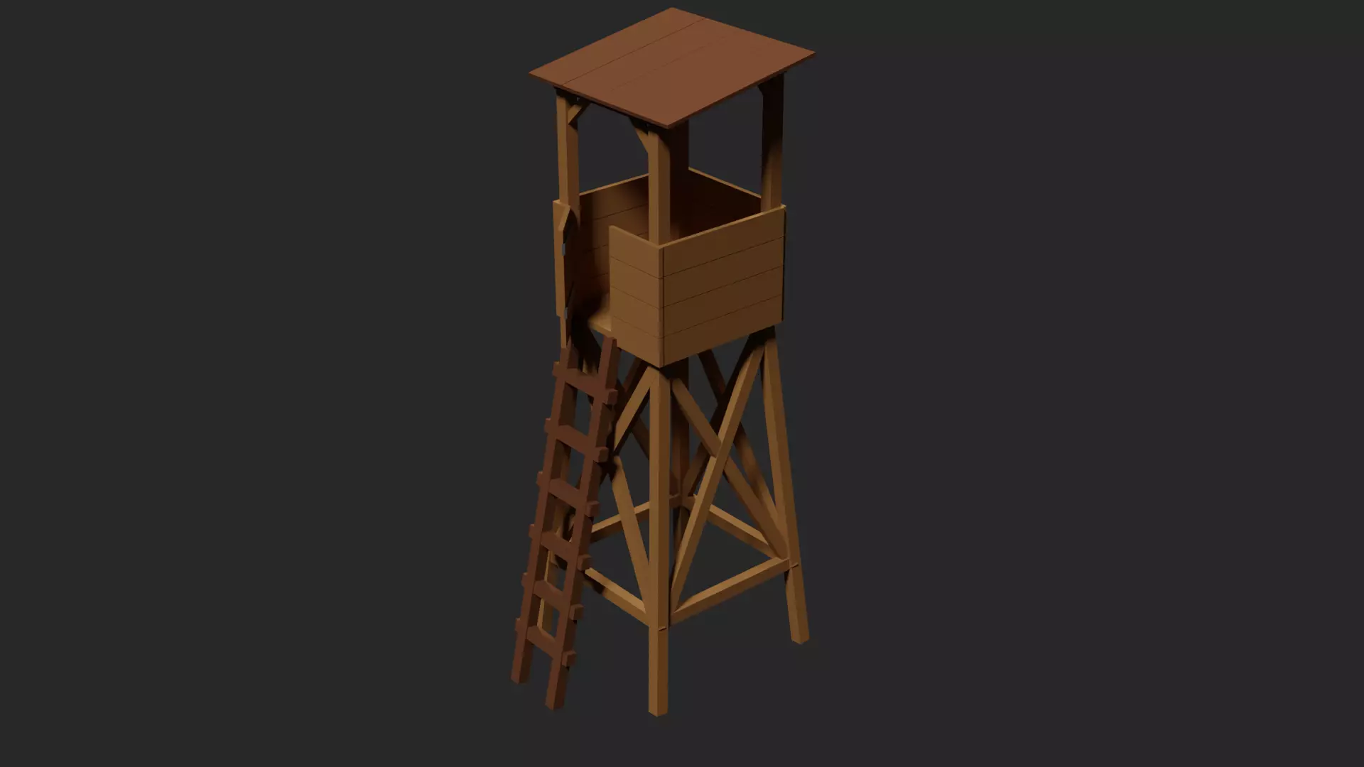 Lowpoly Hunter Booth Low-poly 3D model