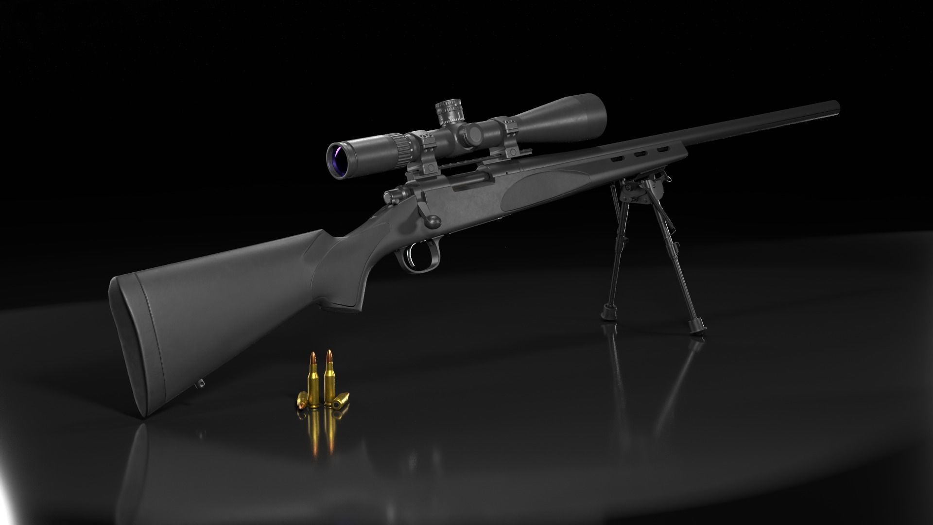 Remington 700 SPS VARMINT 223 Rem Low-poly 3D model_1