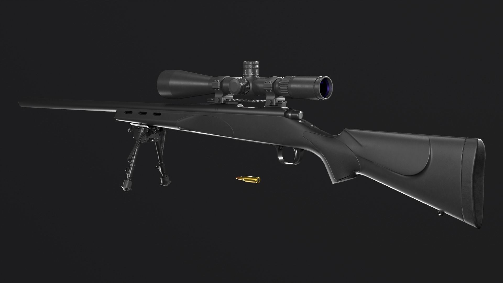 Remington 700 SPS VARMINT 223 Rem Low-poly 3D model_6
