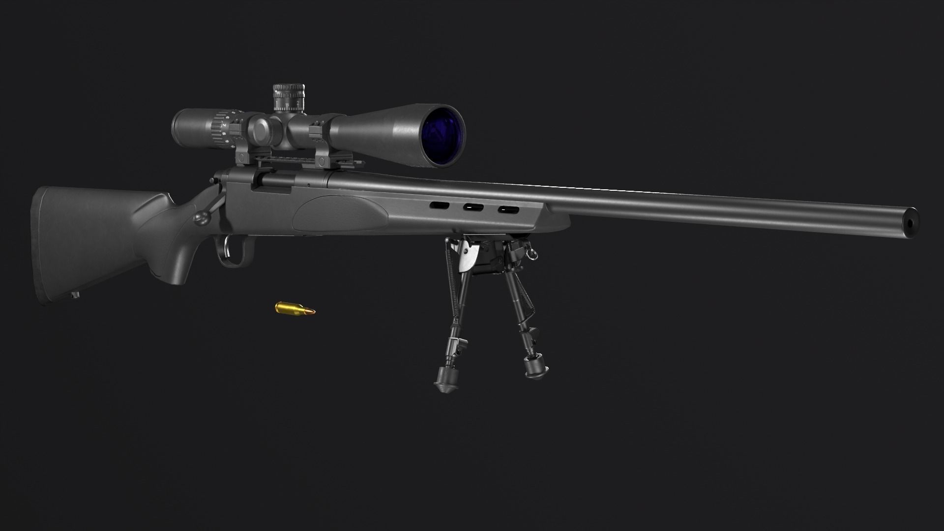 Remington 700 SPS VARMINT 223 Rem Low-poly 3D model_12