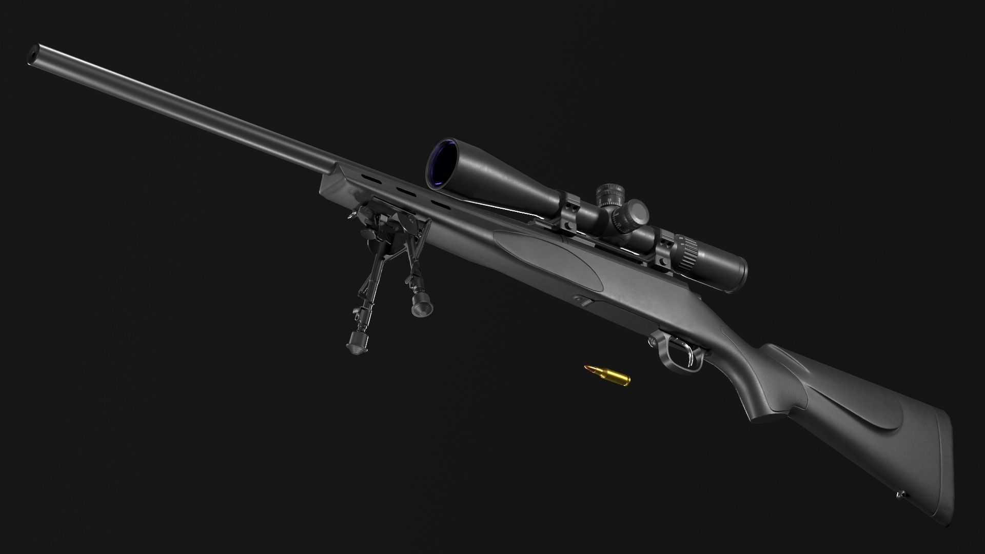 Remington 700 SPS VARMINT 223 Rem Low-poly 3D model_28