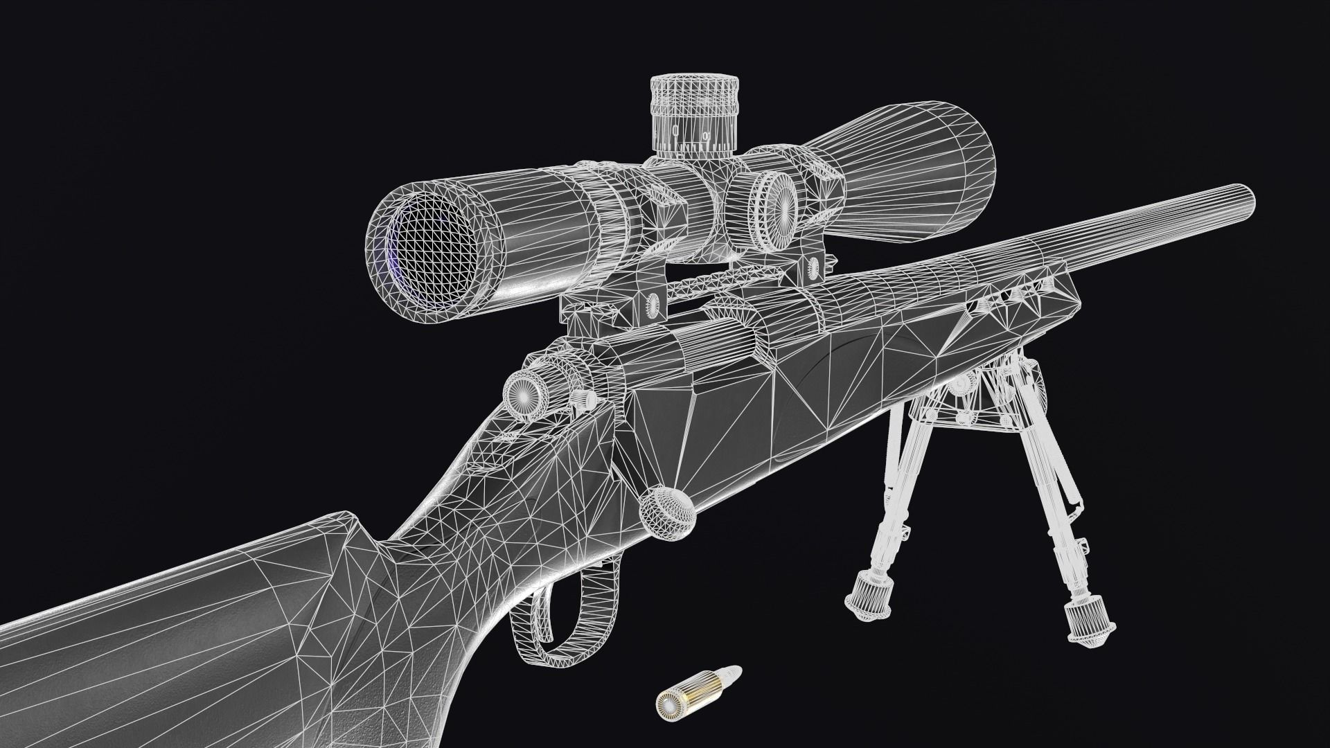 Remington 700 SPS VARMINT 223 Rem Low-poly 3D model_16