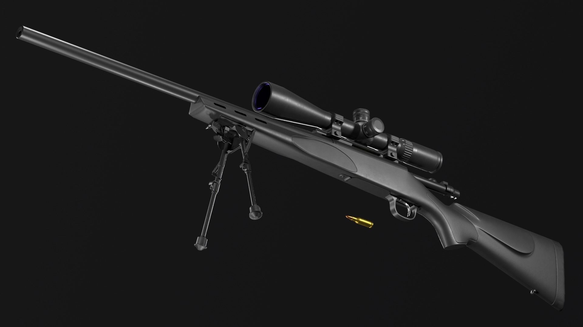 Remington 700 SPS VARMINT 223 Rem Low-poly 3D model_29