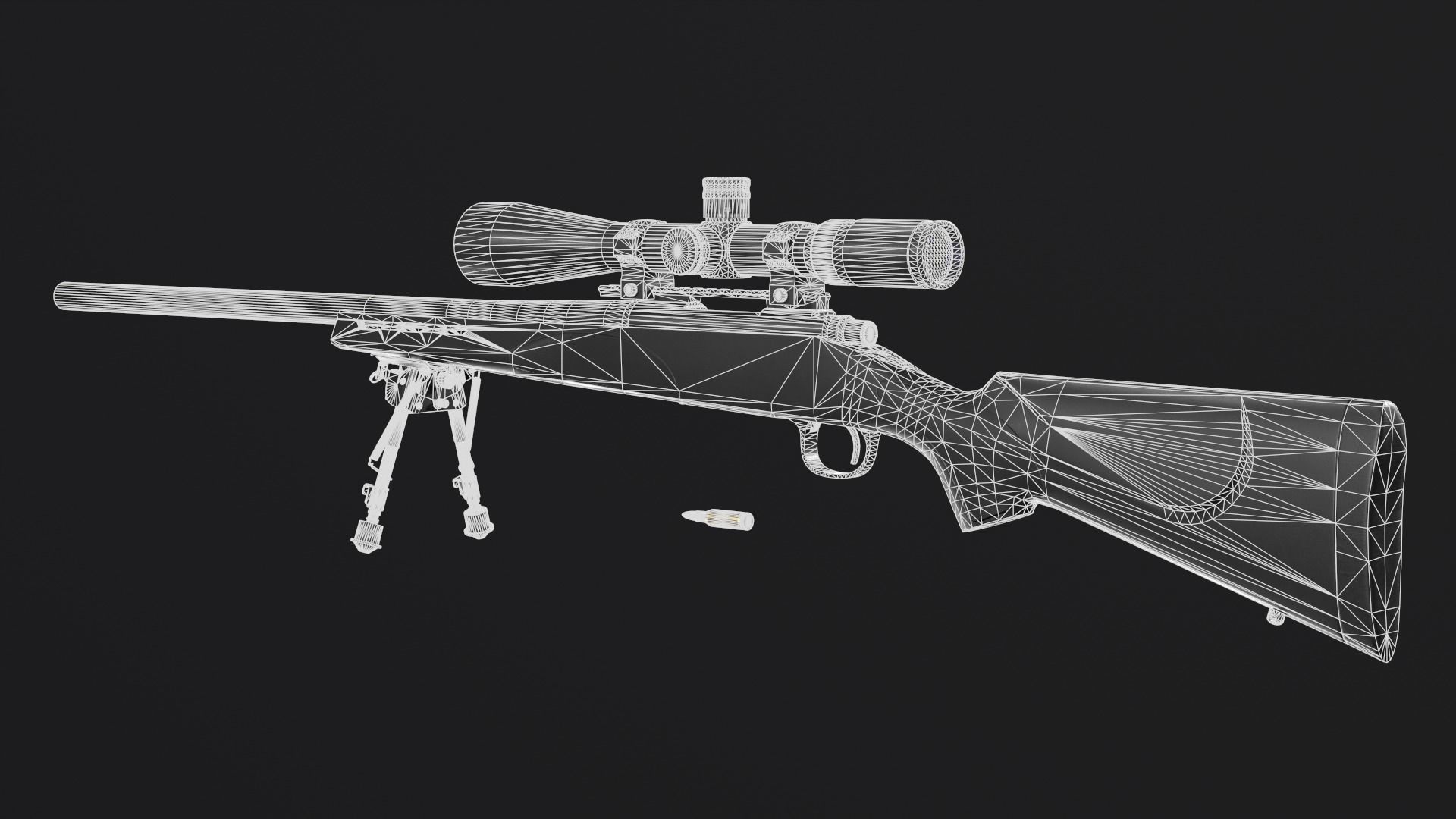 Remington 700 SPS VARMINT 223 Rem Low-poly 3D model_7