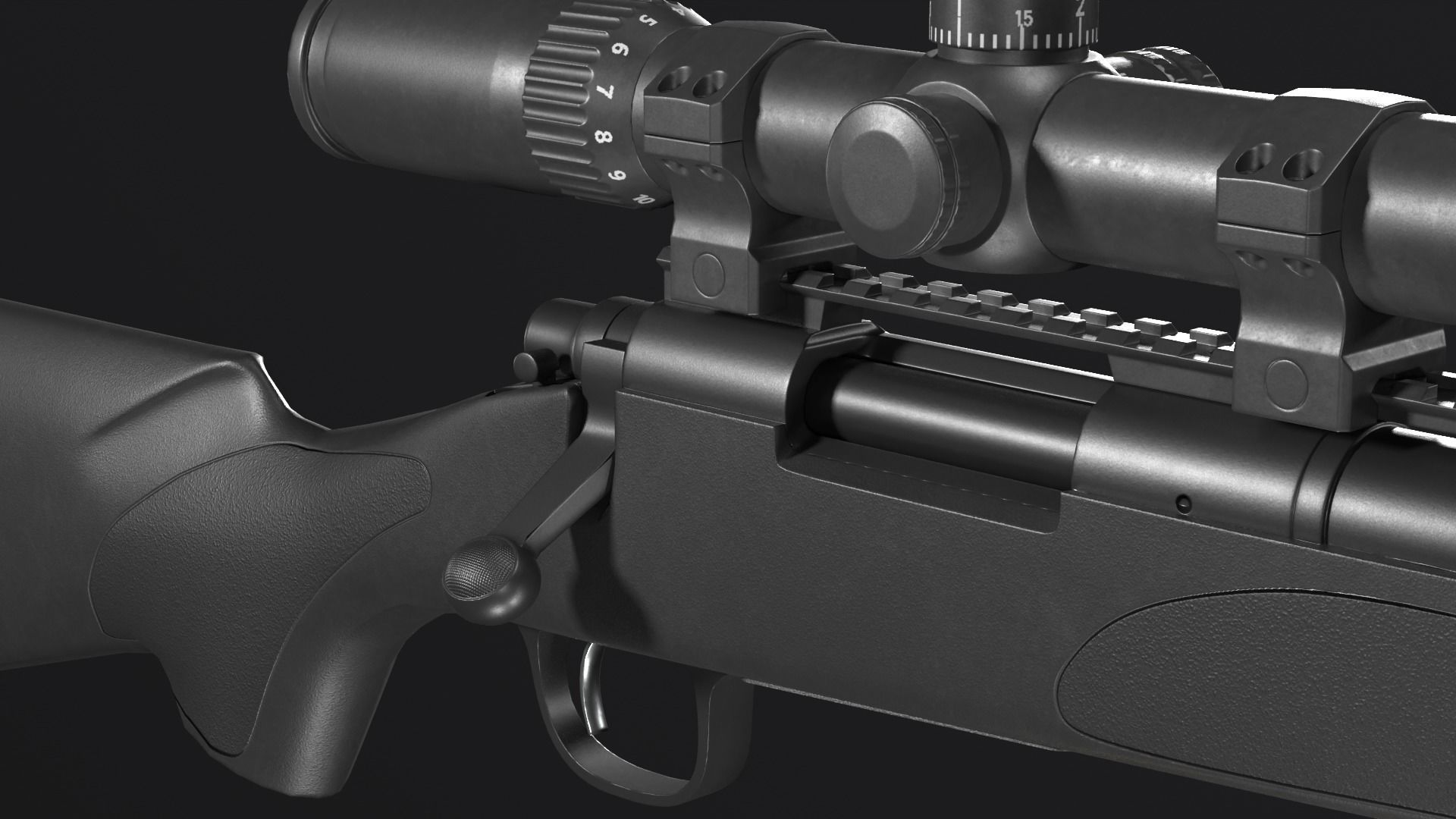 Remington 700 SPS VARMINT 223 Rem Low-poly 3D model_20