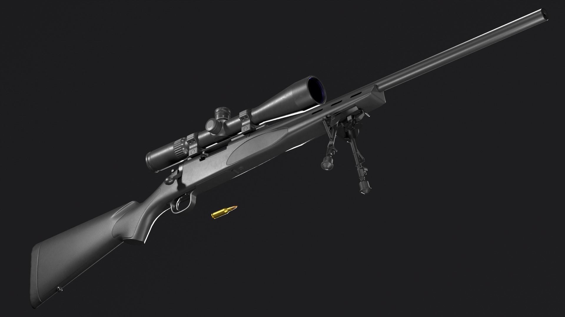 Remington 700 SPS VARMINT 223 Rem Low-poly 3D model_30