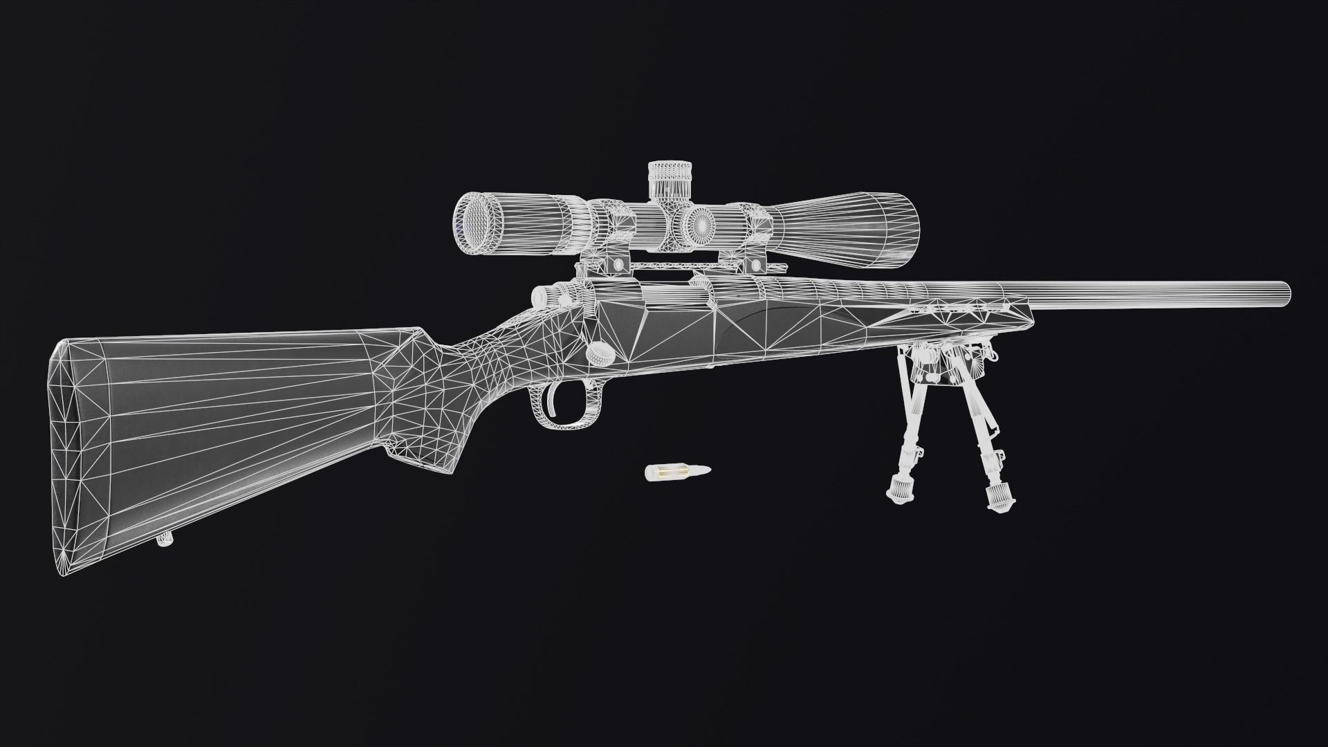 Remington 700 SPS VARMINT 223 Rem Low-poly 3D model_10