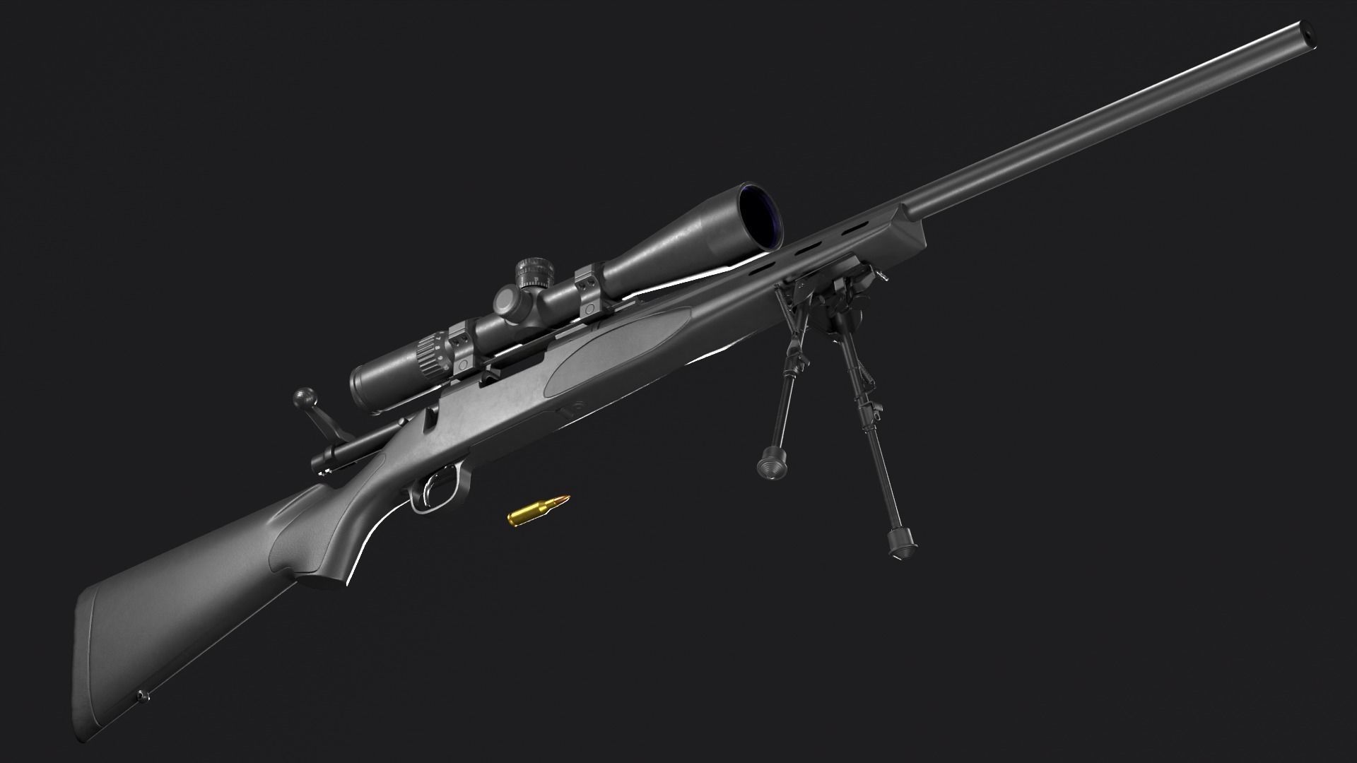 Remington 700 SPS VARMINT 223 Rem Low-poly 3D model_31