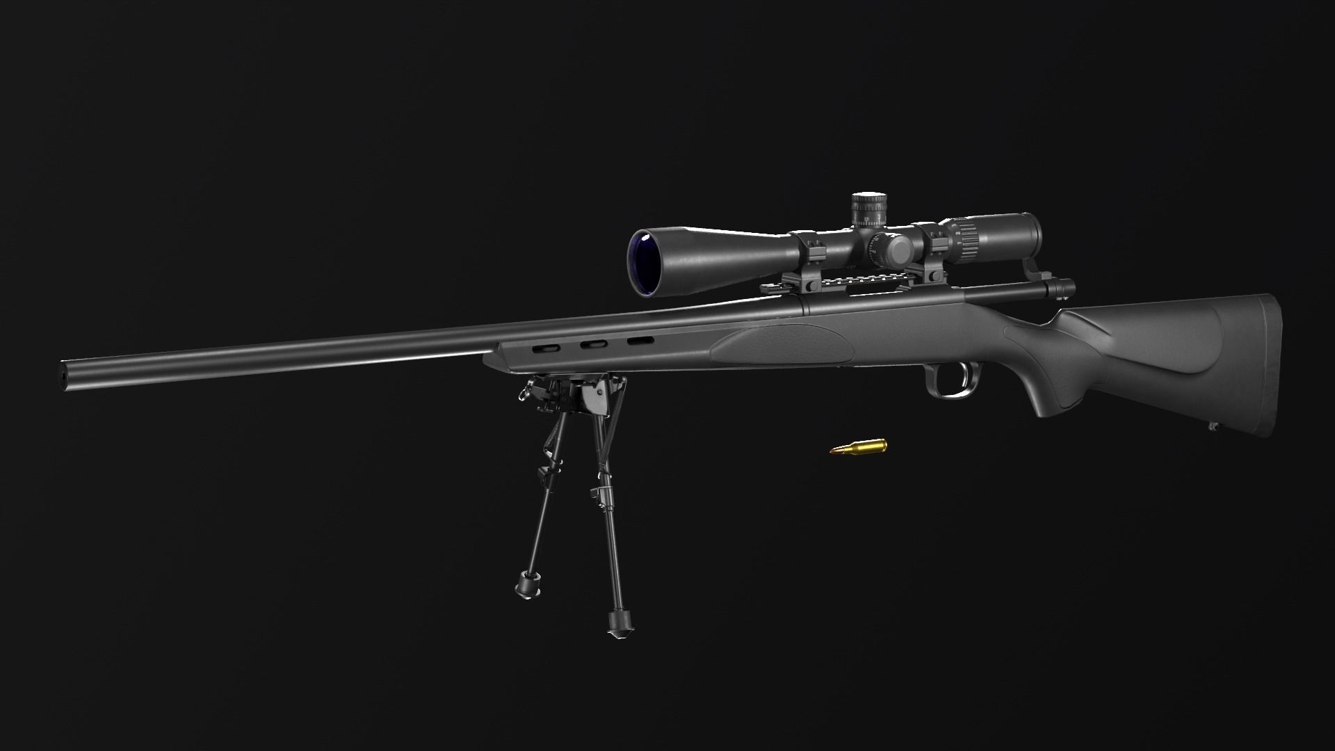 Remington 700 SPS VARMINT 223 Rem Low-poly 3D model_4
